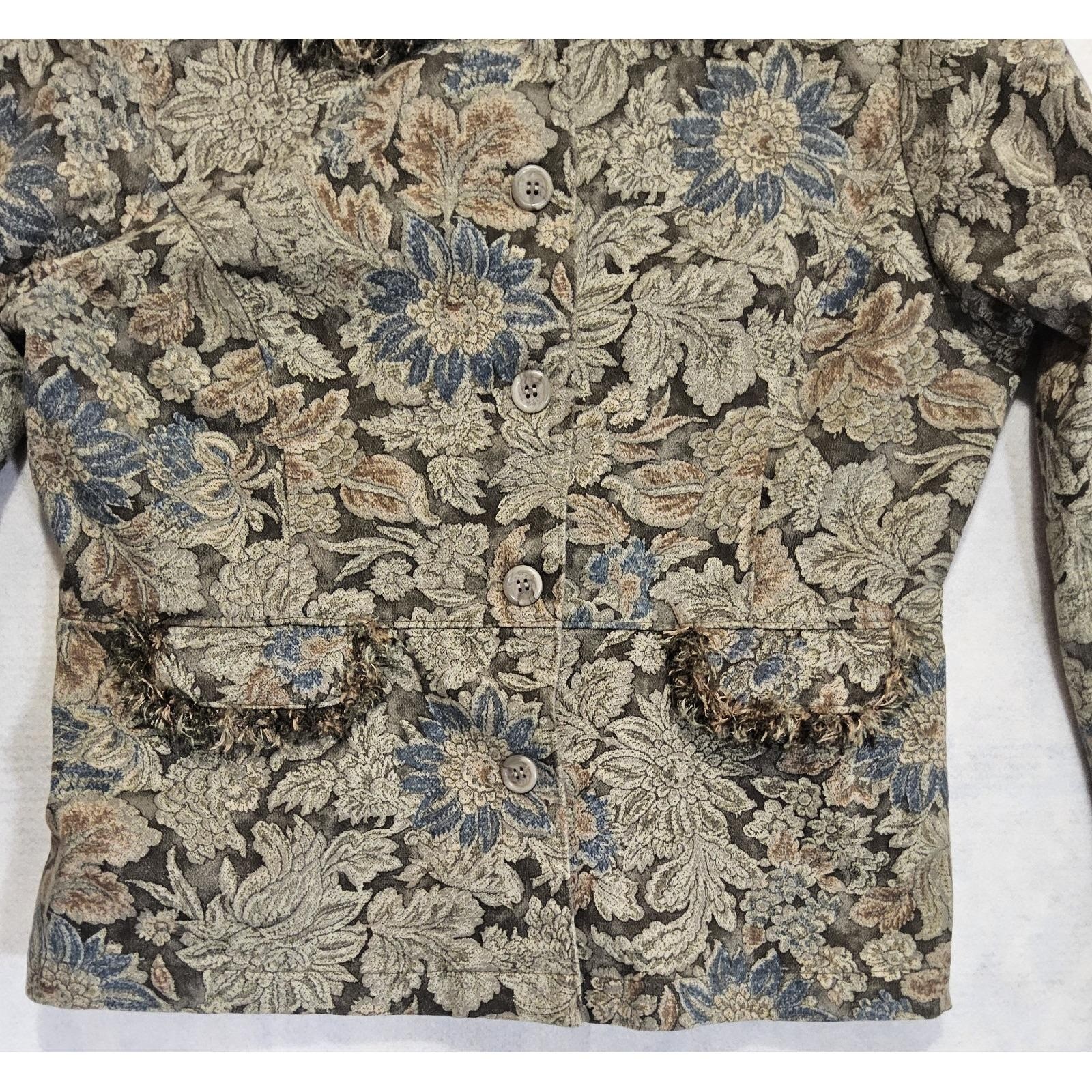 Vtg Gotcha Covered Jacket L Tapestry Floral Bell Sleeve Cottagecore Fairy Whimsy
