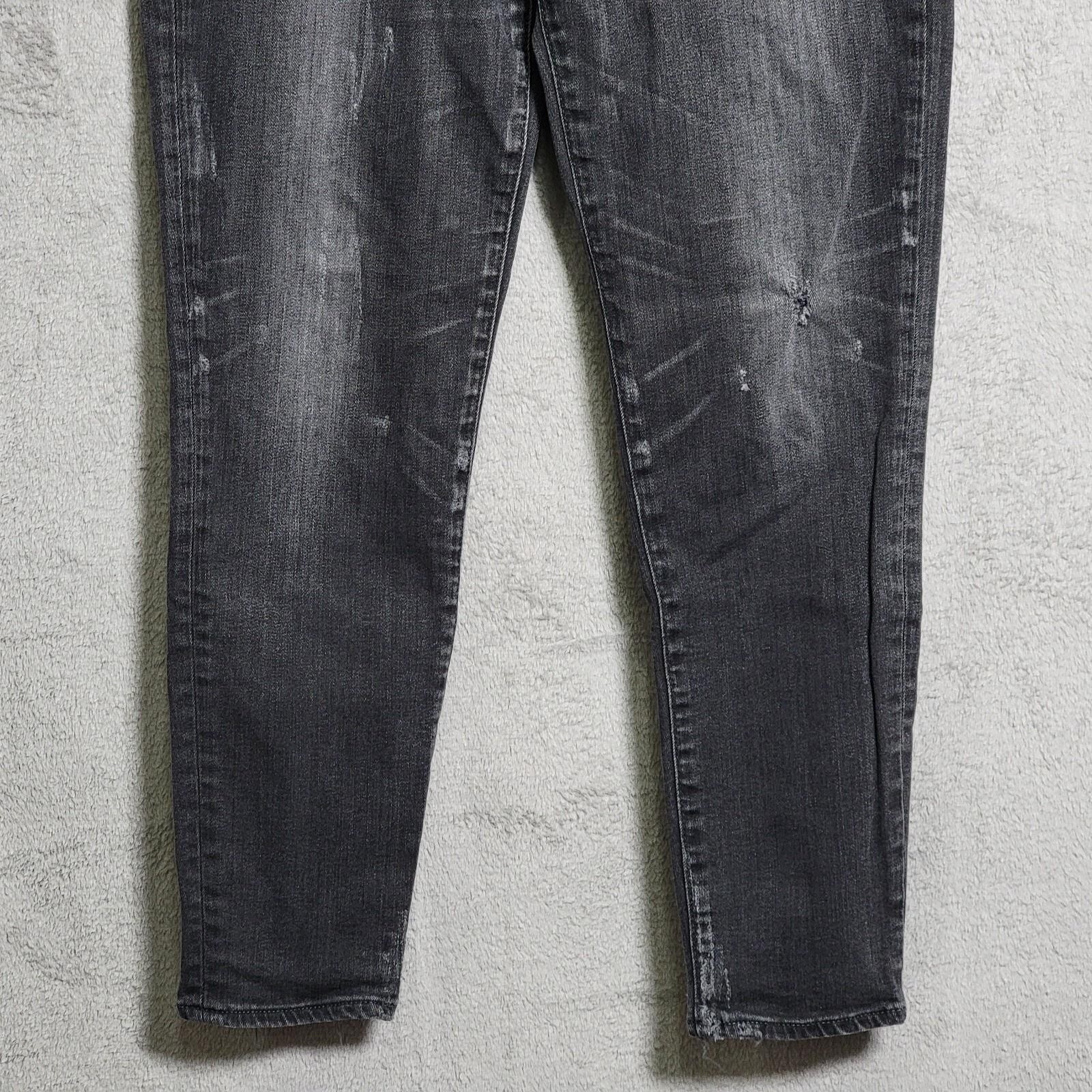 Moussy Vintage Jeans Womens 30×27 Gray Skinny Denim Distressed Whiskering Japan