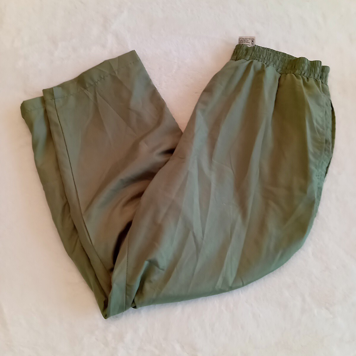 Out Brook Silk Green Pants Hip Hop Track Suit Pants SZ L Vintage 80s Style