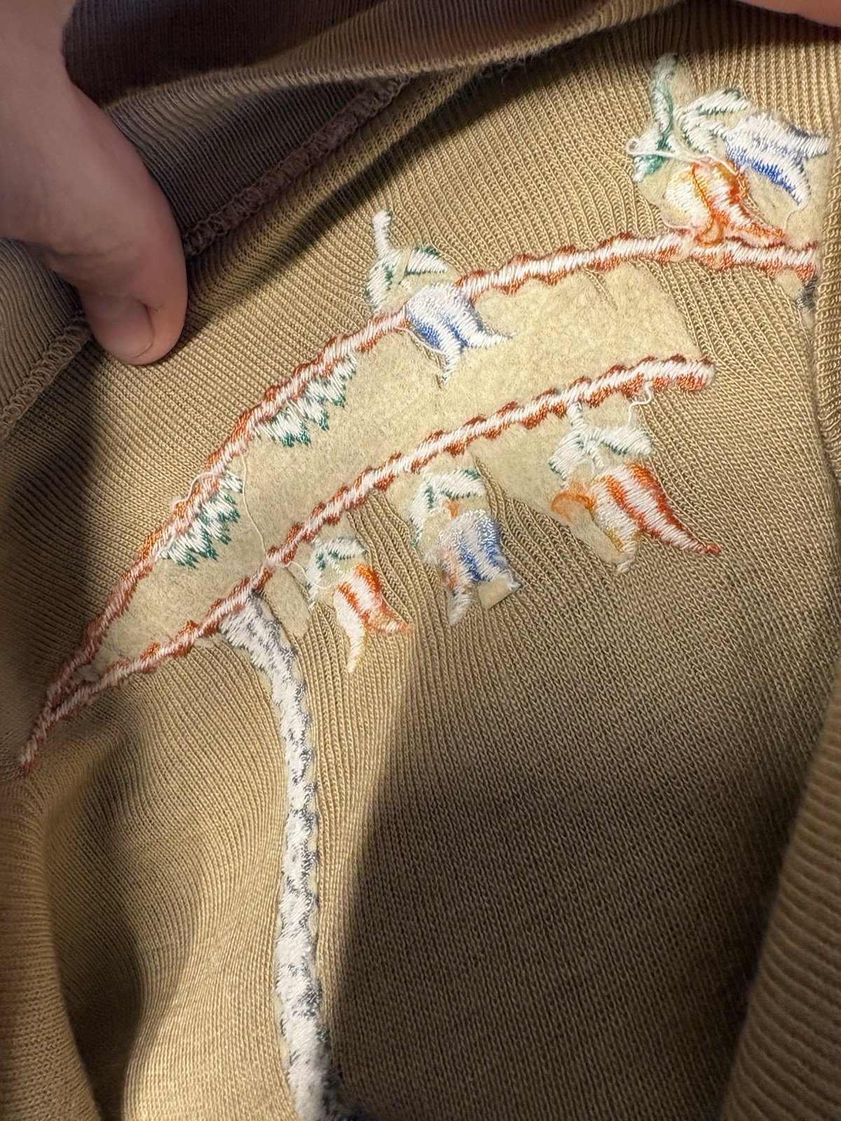 Women’s VTG 1960s Landscape Baby Tee Embroidered/Appliqué Size XS/S EUC
