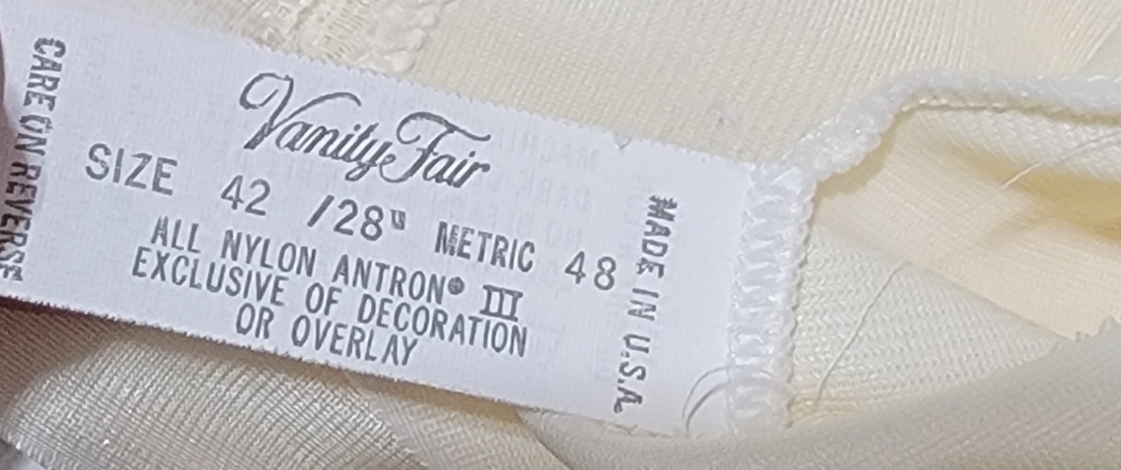 Early 1960s Vanity Fair Ivory Nylon Slip | DuPont Antron | Made in USA | Vintage