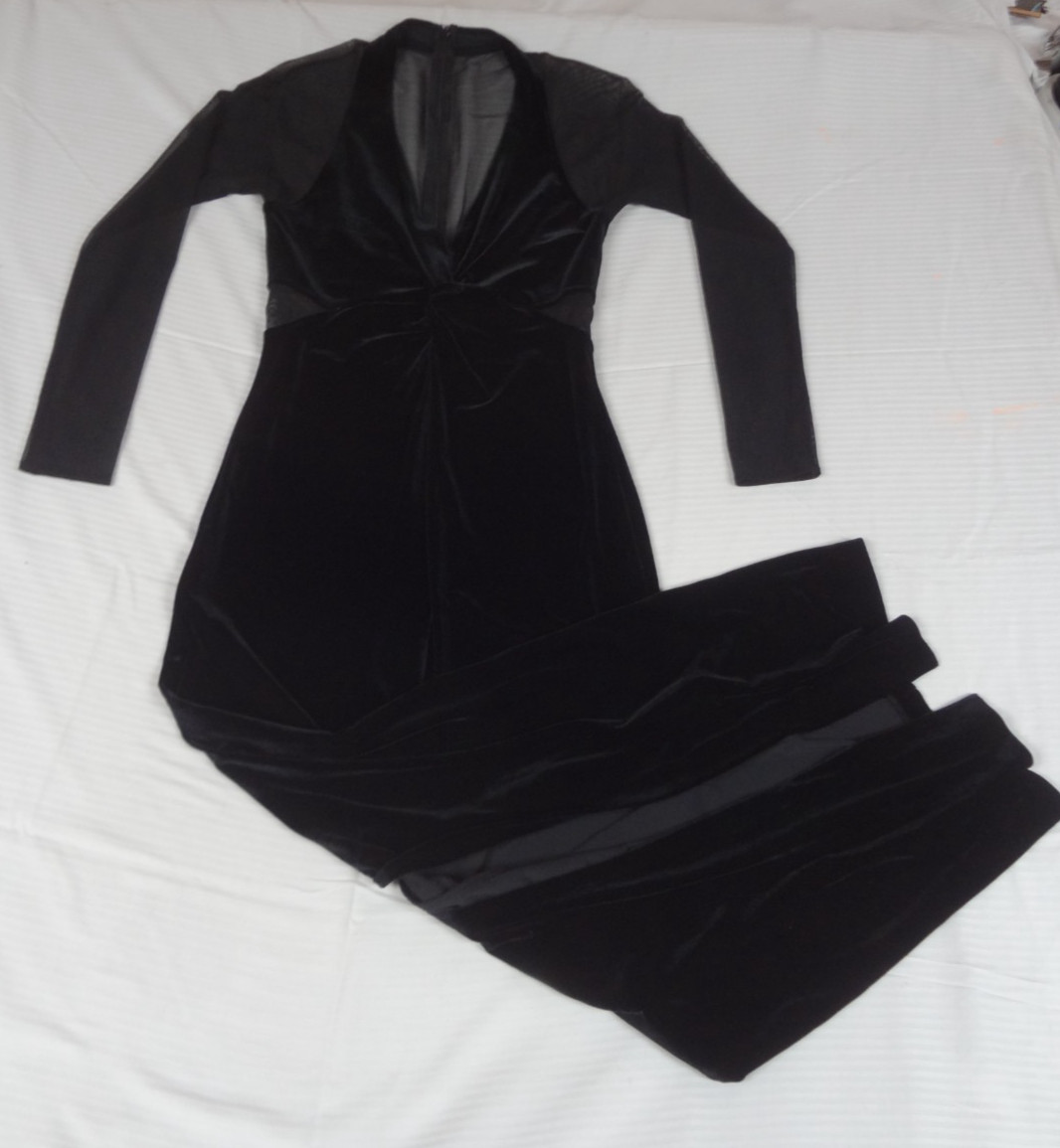 VINTAGE 1990s NIKI LIVAS BLACK VELVET FORMAL GOWN WOMENS SIZE 8 DRESS L823
