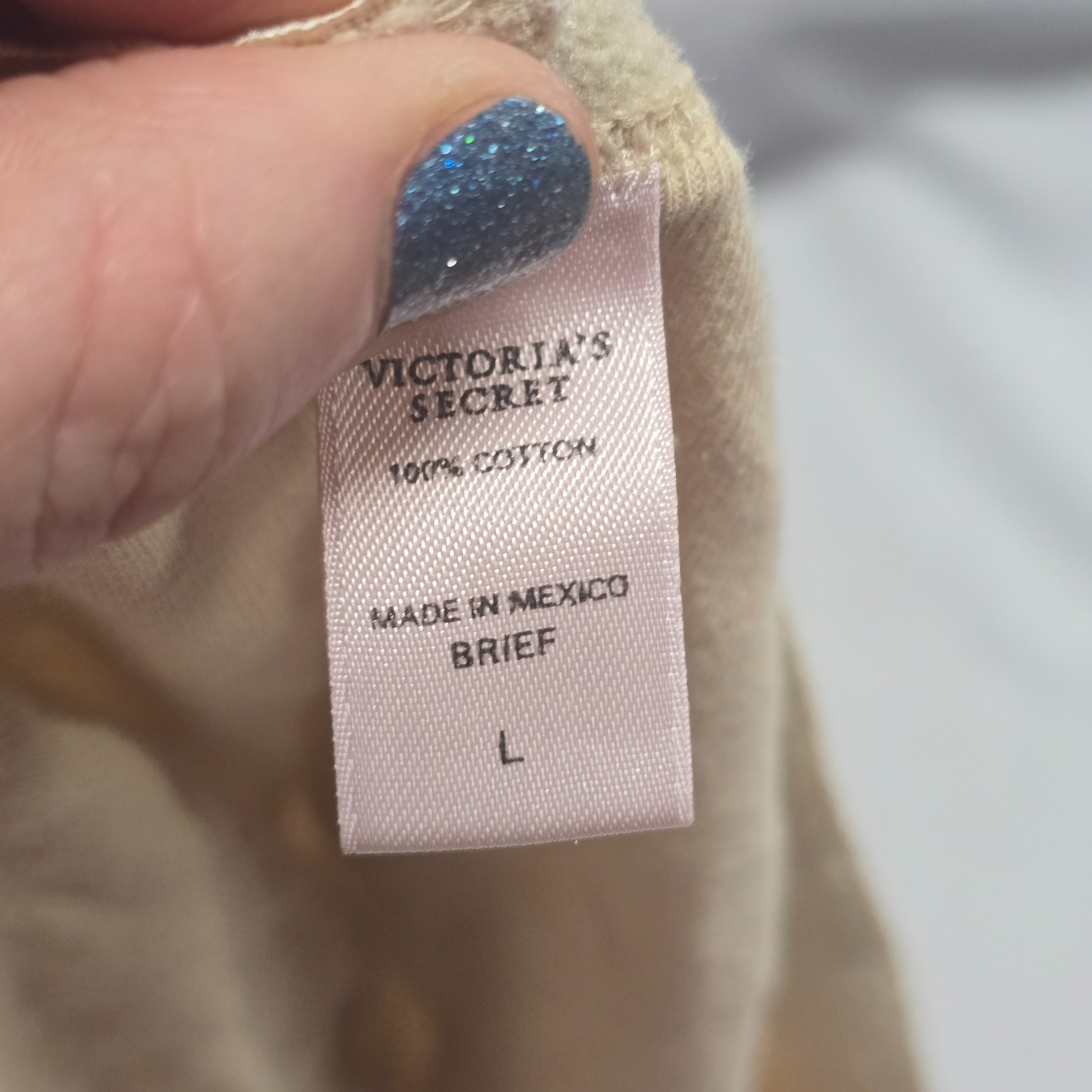 Y2K Victoria’s Secret vintage cotton high Leg brief panties L Taupe 2003 READ