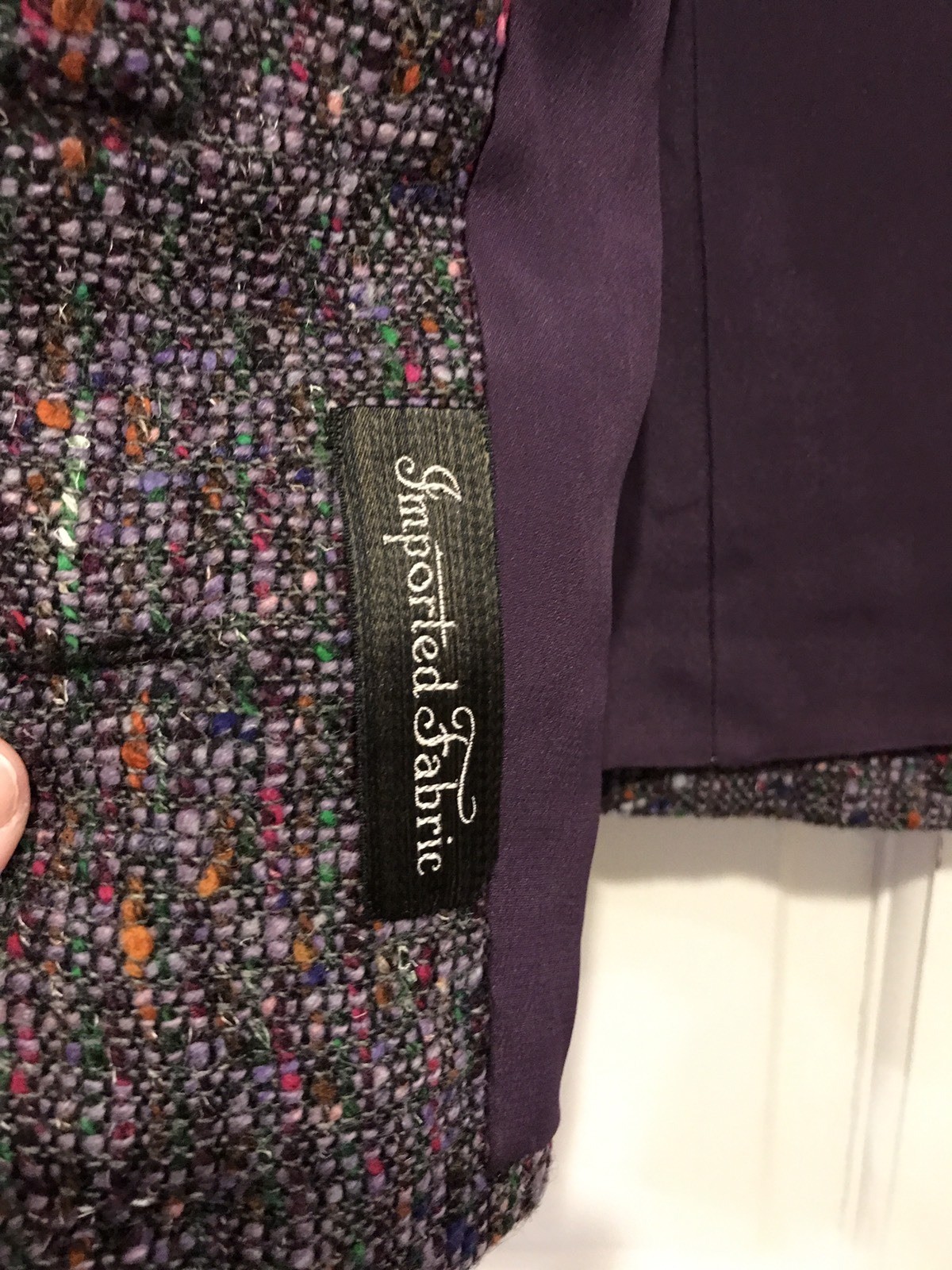 Adele California Purple Multi Color Tweed Jacket Blazer 1950’s Vintage Button