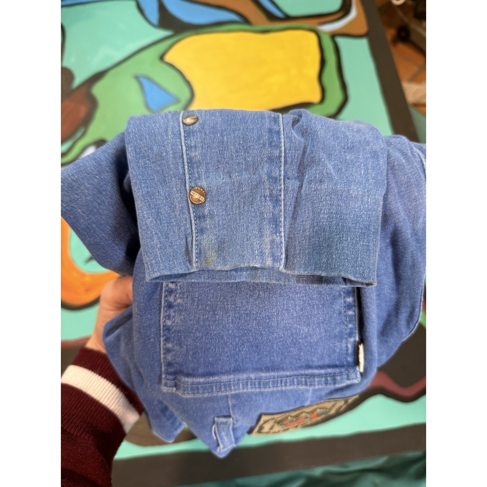 Vintage Helen High Rise Cropped Petal Pushers Denim Studs Retro Pin-Up Fits 6