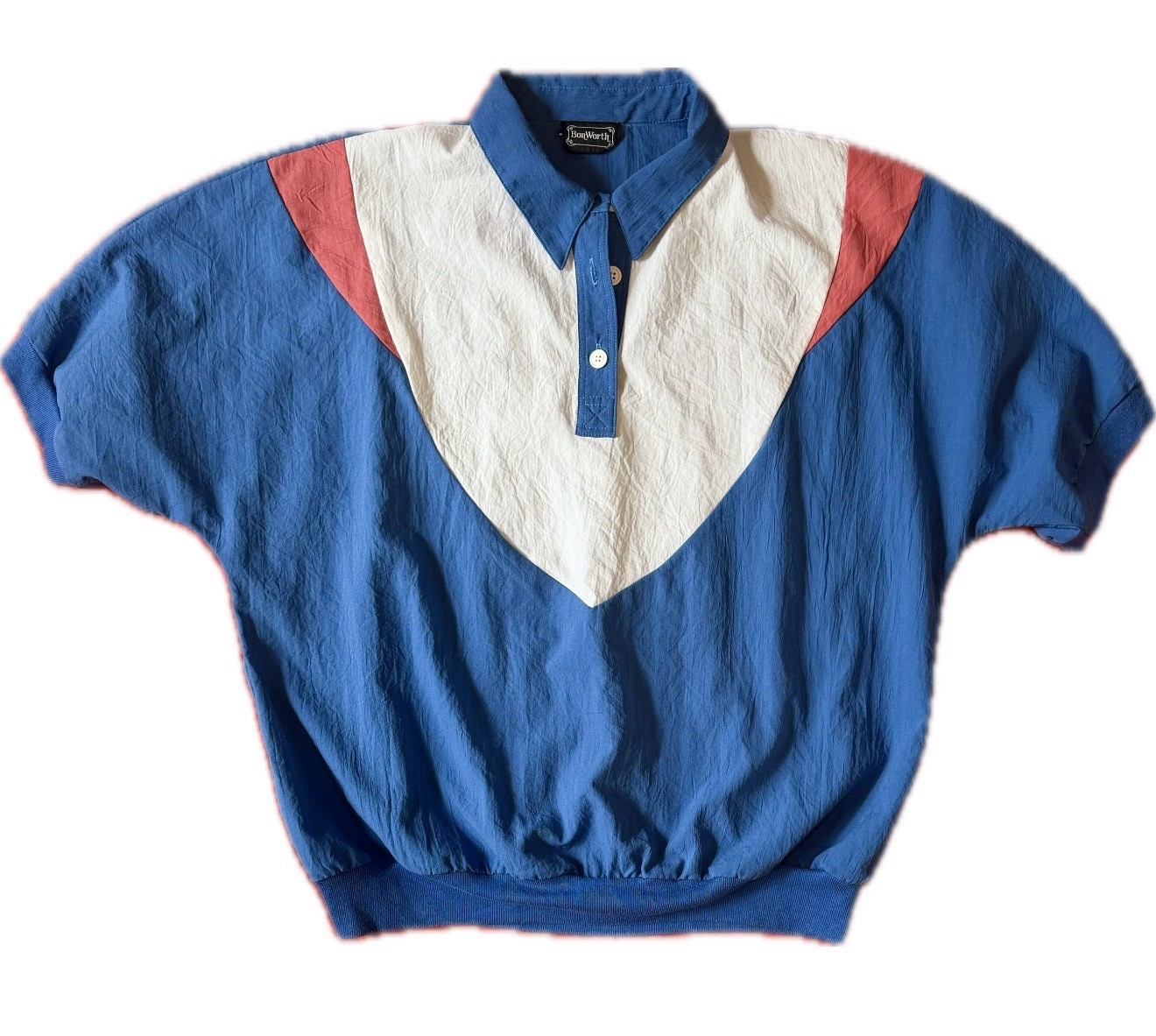 VTG 80s BonWorth Color Block Shirt Granny Grandma Cottage Core No Tag Size M/LG