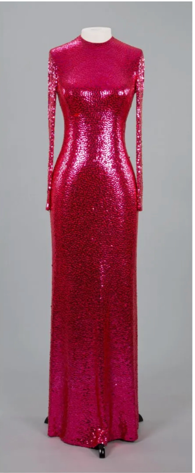 Norman Norell Fuchsia Sequined Mermaid Gown Phyllis McGuire Couture Collection