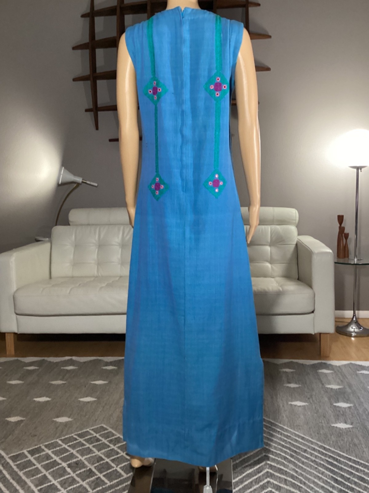 Vintage 60’s 70’s Pakistani Cotton Embroidered Maxi India Dress Hippie Boho