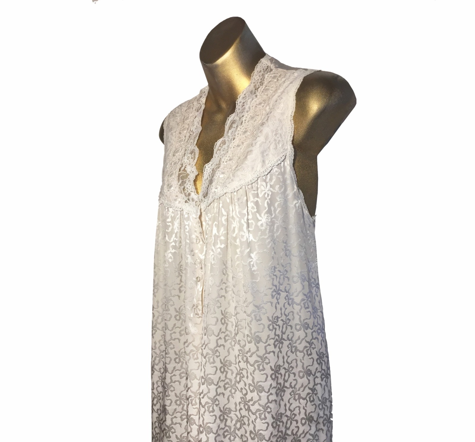 VTG CHRISTIAN DIOR LeCONNAISSEUR GORGEOUS IVORY GOWN+PEIGNOIR BRIDAL BEAUTY M/L