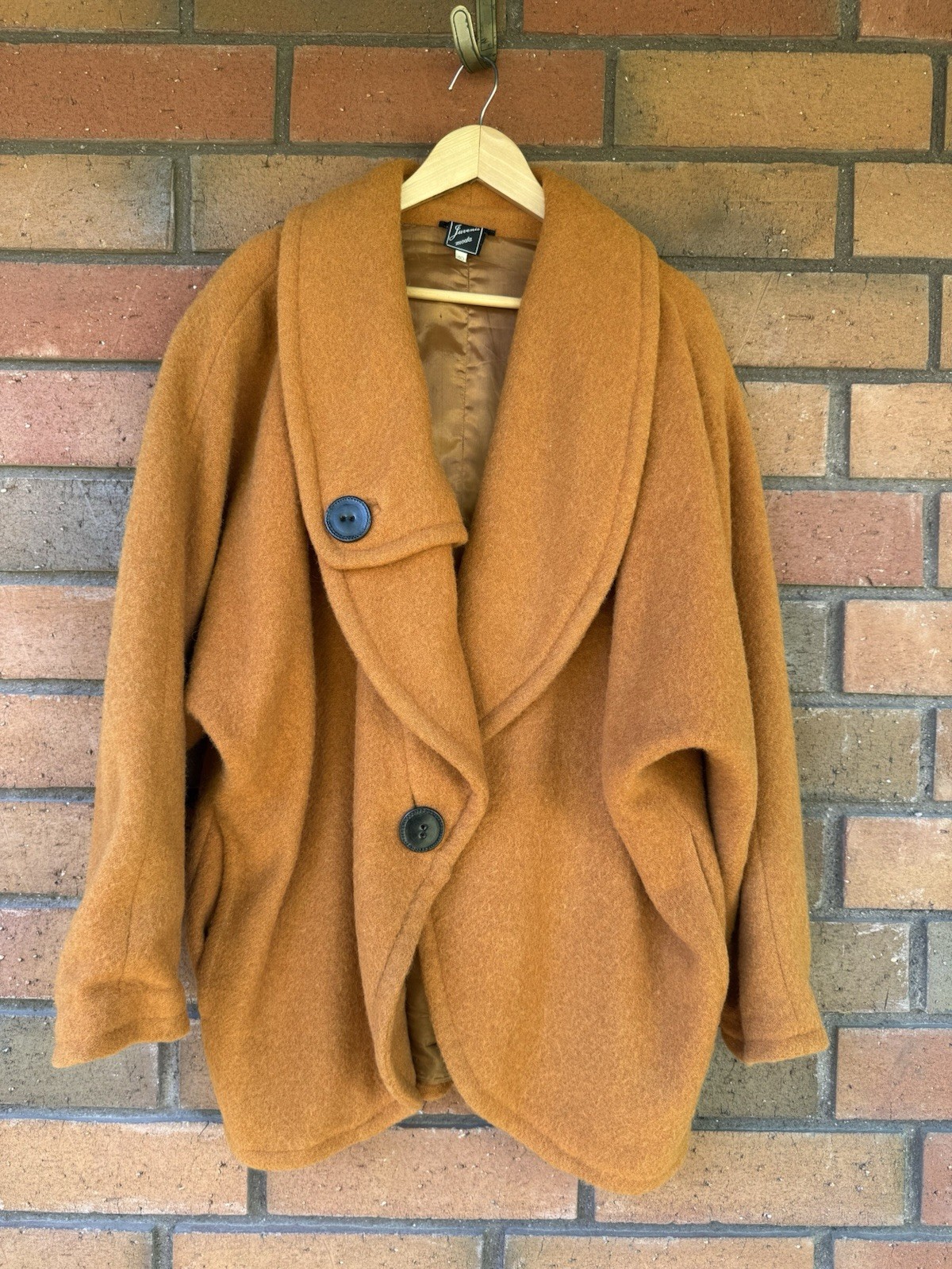 1970’s Mid Century Modern Wool Jacket Made In Italy | Burnt Orange | IT 40 US L