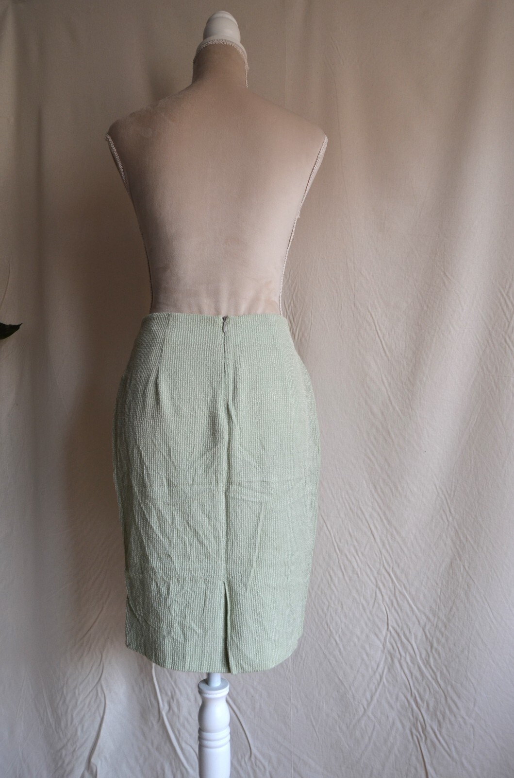 Versace V2 1973 green pastel straight skirt with texture