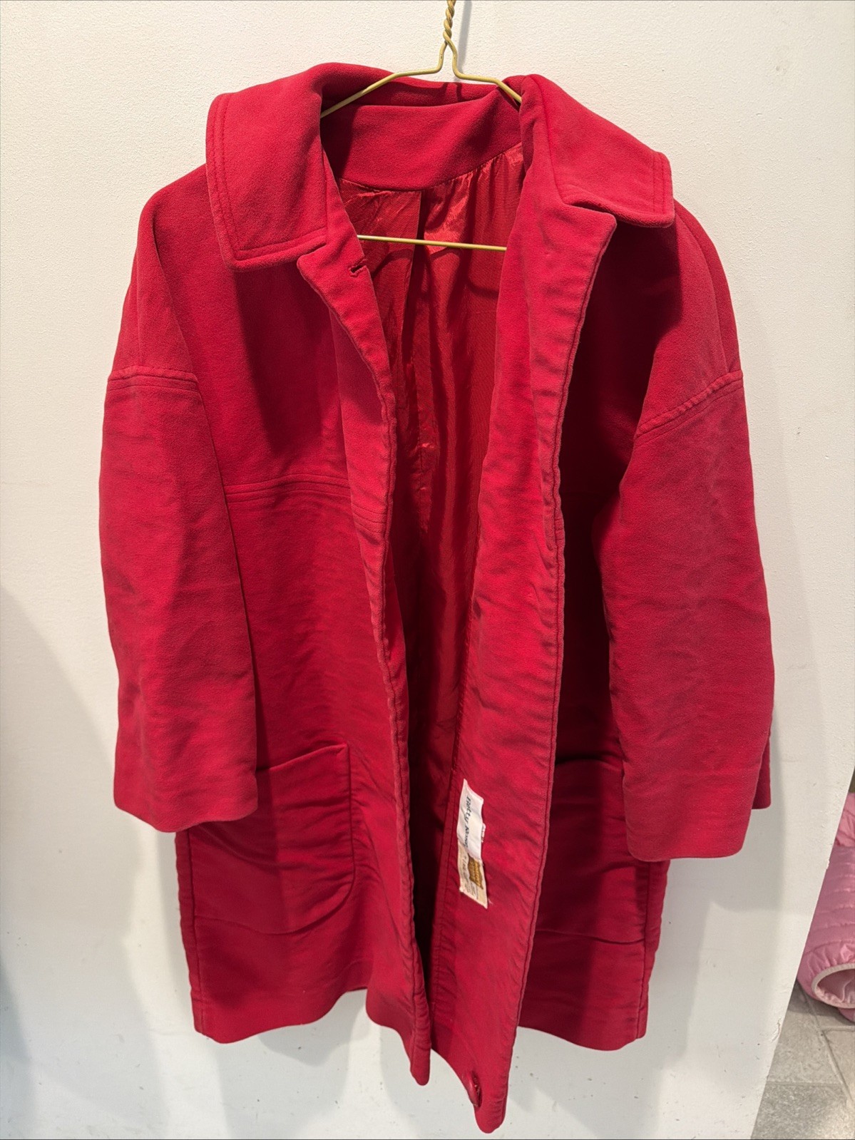 Vintage Betty Rose Red Suede Peacoat In Excellent Condition