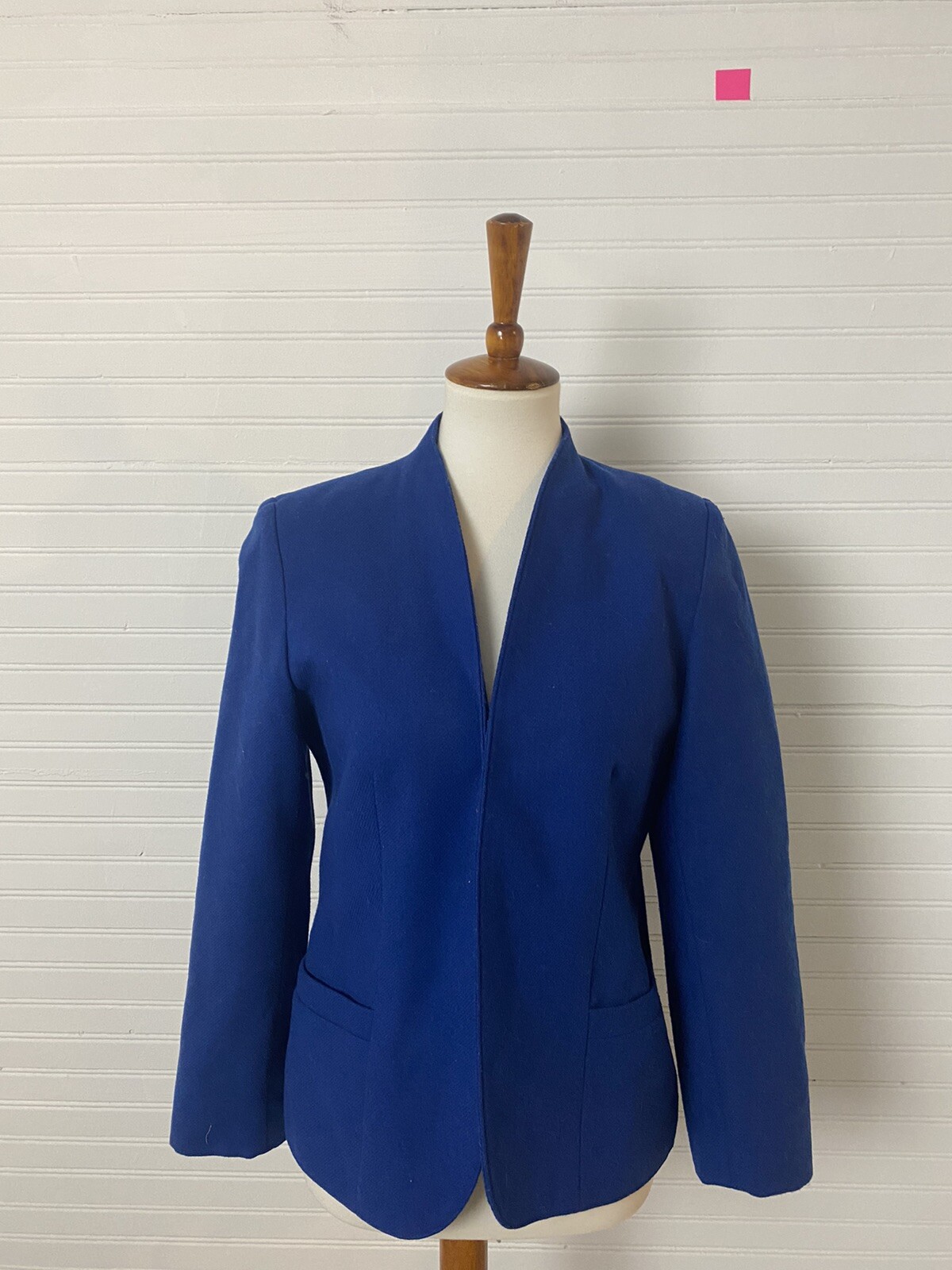 TanJay Women’s 8 Vintage Blue Wool Blazer Jacket Made In USA
