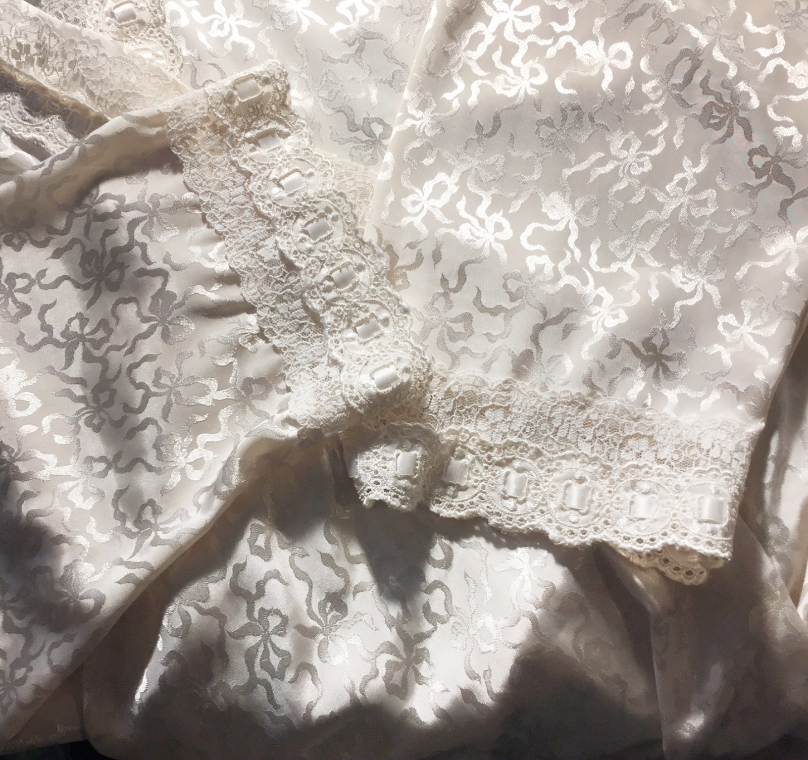 VTG CHRISTIAN DIOR LeCONNAISSEUR GORGEOUS IVORY GOWN+PEIGNOIR BRIDAL BEAUTY M/L