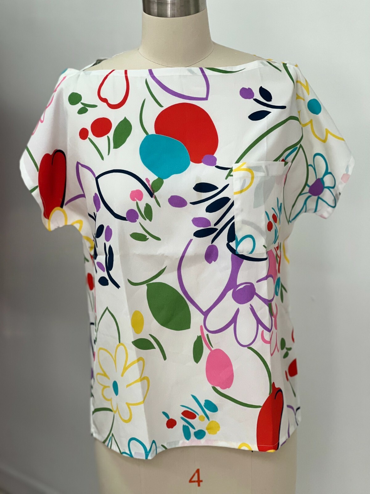 Susan Hutton multicolored drawn floral blouse 10