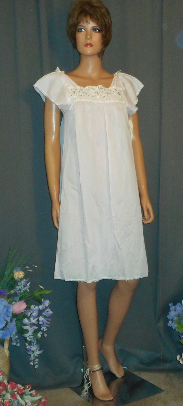 NWT Deadstock Vtg ‘60s/’70s Juli Pink Ltweight Classic Sissy Chemise Nighty, S/M