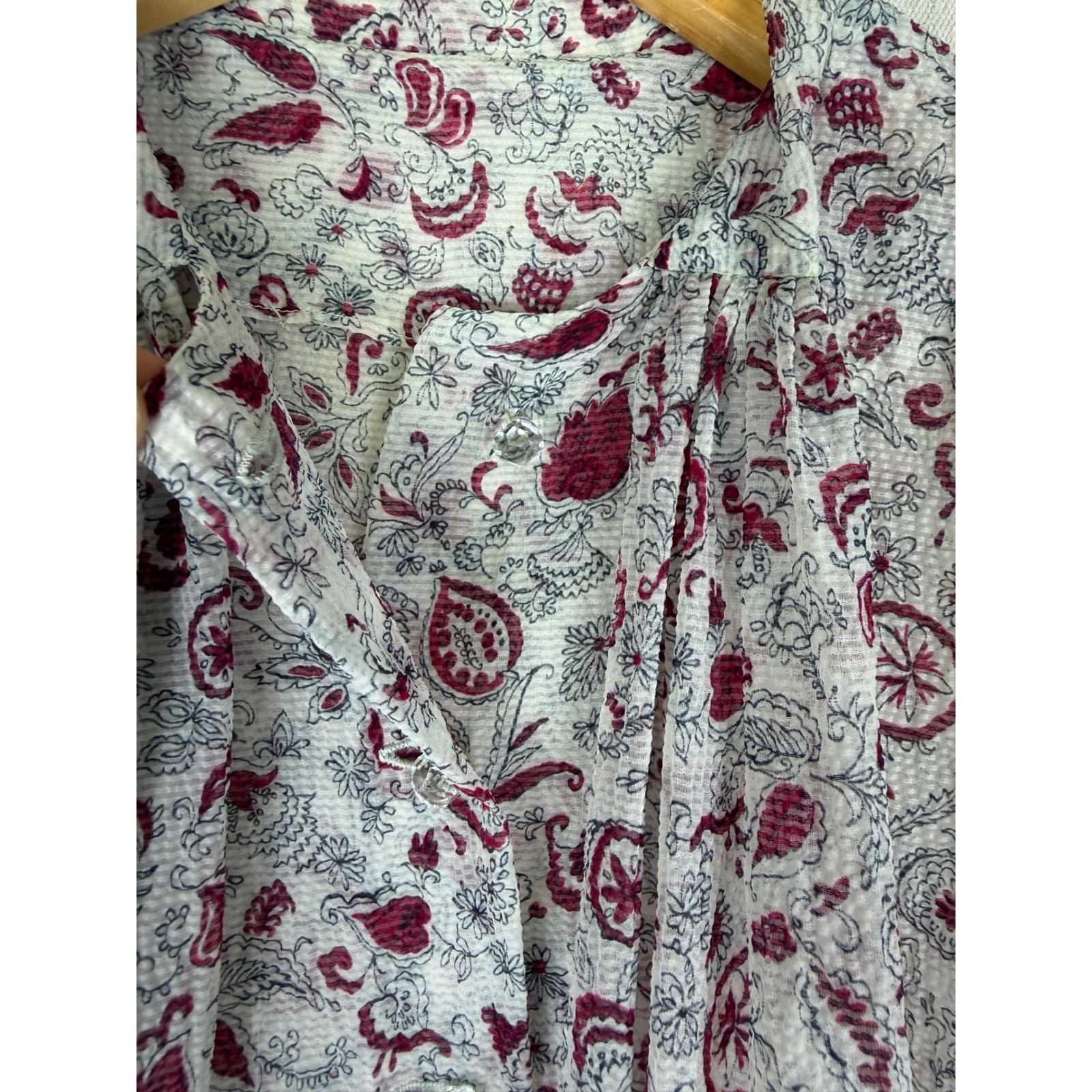 Vintage 1950s 60s Handmade Sheer Paisley Floral Bow Fit Flare Dress M VTG