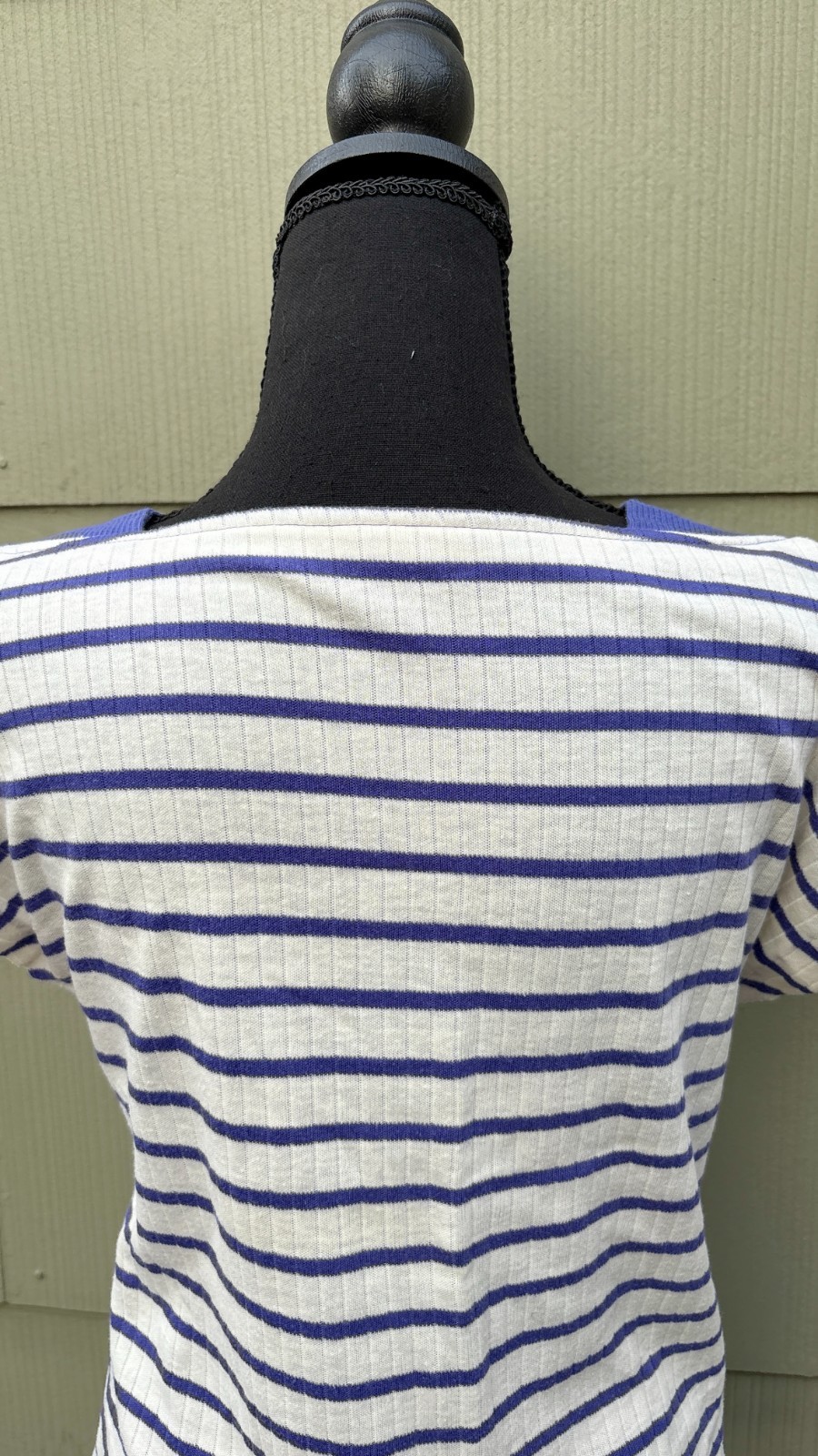 vtg 60s 70s Mod Nautical Geometric Striped Dolman Sleeve Bateau Cotton Knit Top