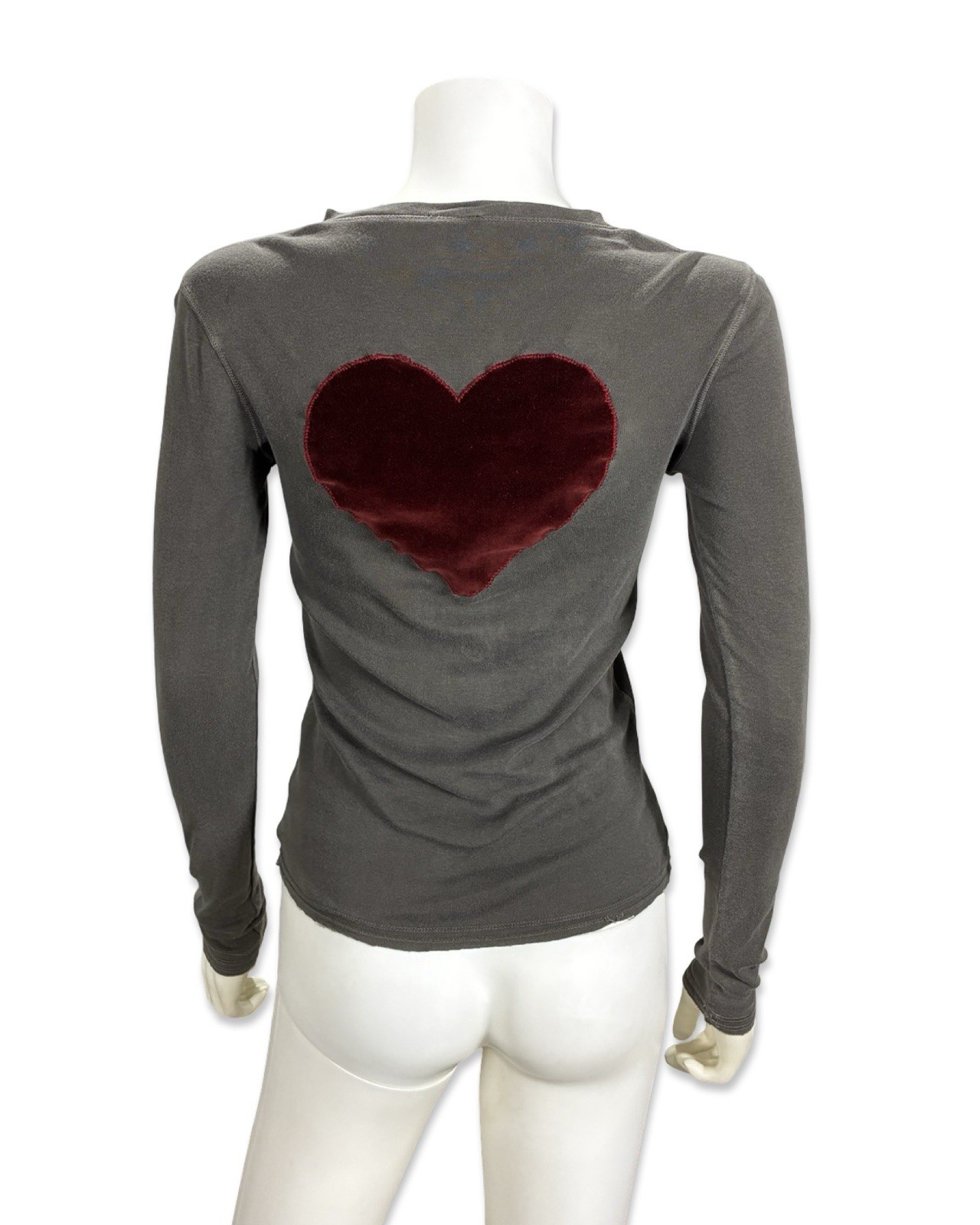 Lucky Brand Women’s VTG Y2K Love Long Sleeve Shirt Stained Thrashed Burnout S