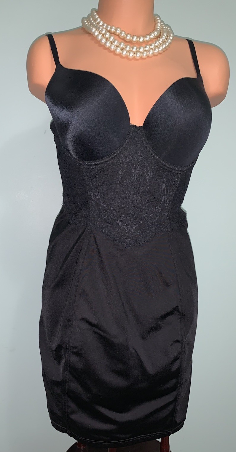 Shiny All In One Stretch 2nd Skin Satin Full Slip Girdle 36C Shaping UW