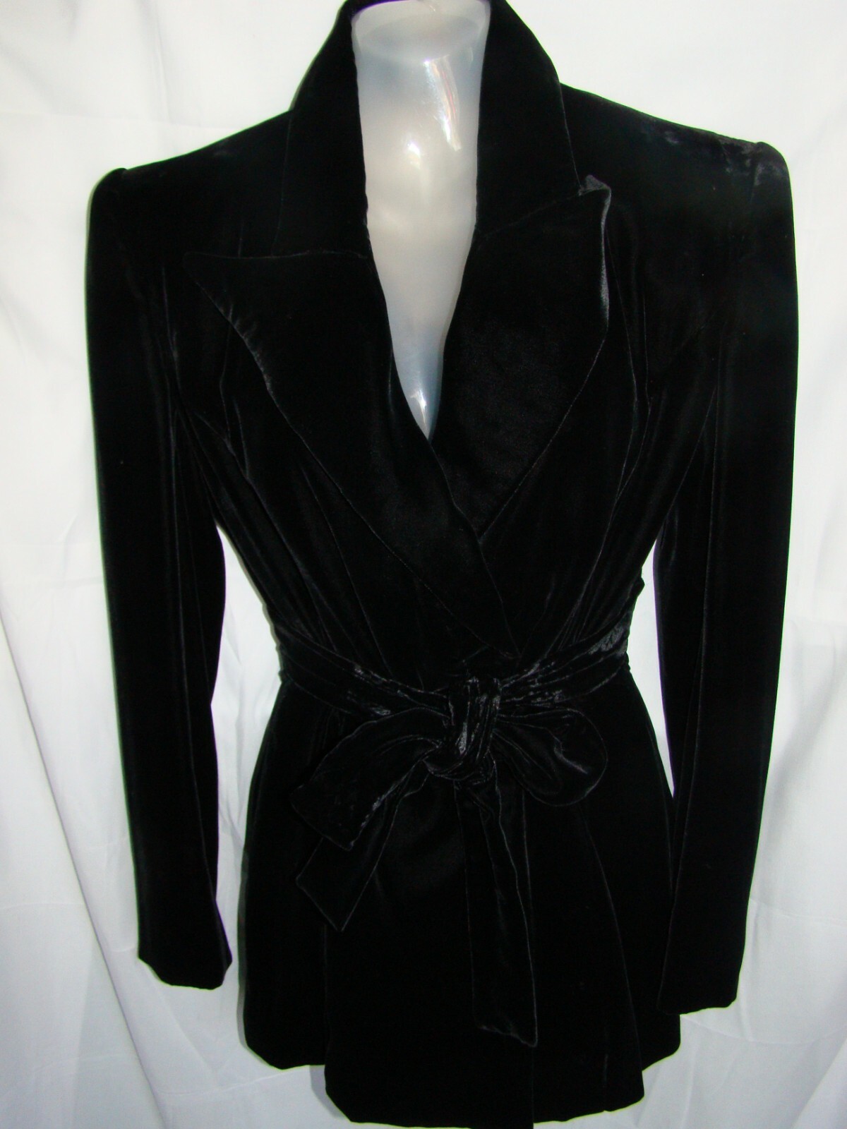 Paris Jean-Louis Scherrer Black Velvet Jacket Blazer sz.S/M
