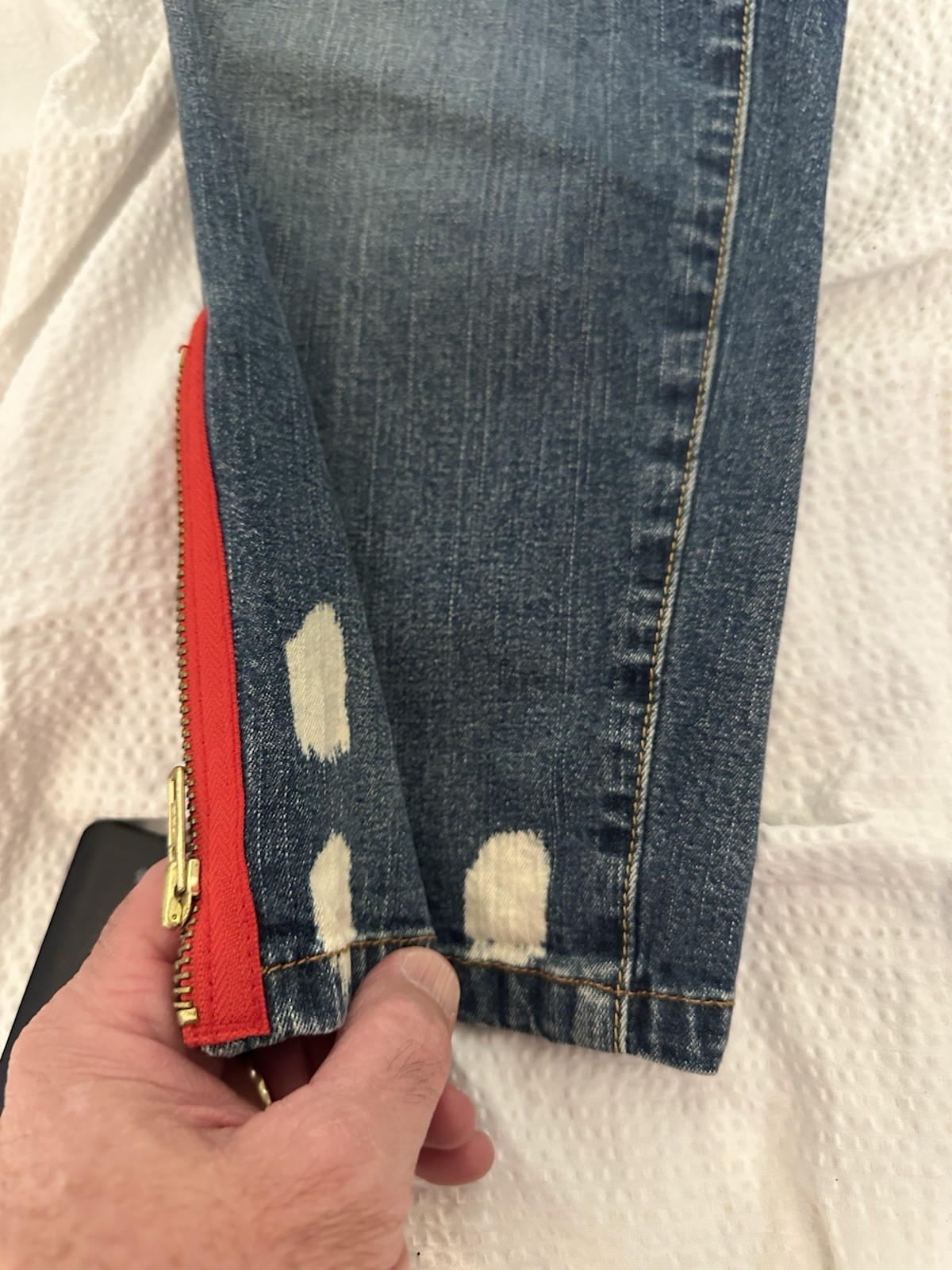 Vintage Baby Phat Capri Pants Zippered Legs Distressed Red Cat Size 9