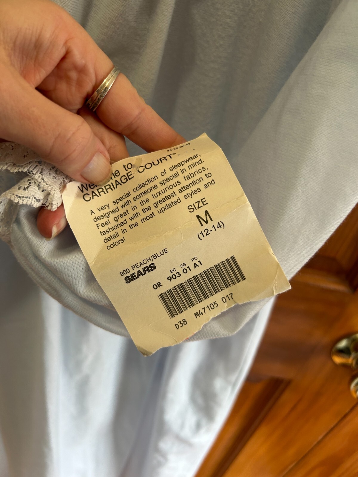 vintage Sears Carriage Court long nightgown blue size M w/ tag