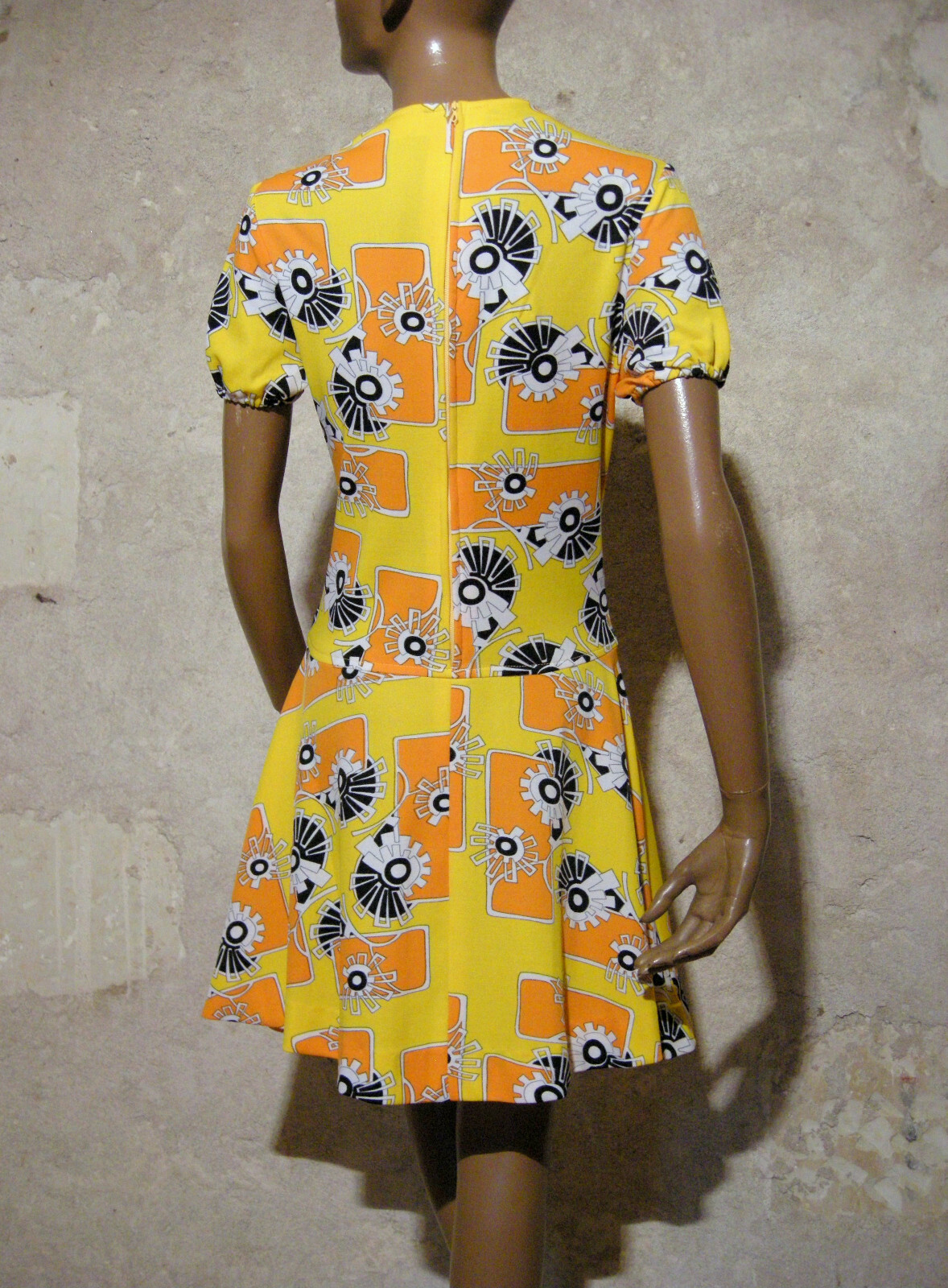 Chic Vintage Dress 1970 True Vtg Dress 70S Mod Graphic Kleid 70Er Vestido (38)