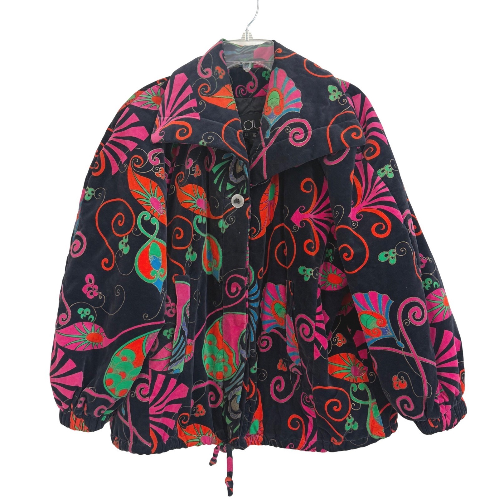 Vintage Laurel Escada Velvet Psychedelic Paisley Jacket Neon Made in Yugoslavia