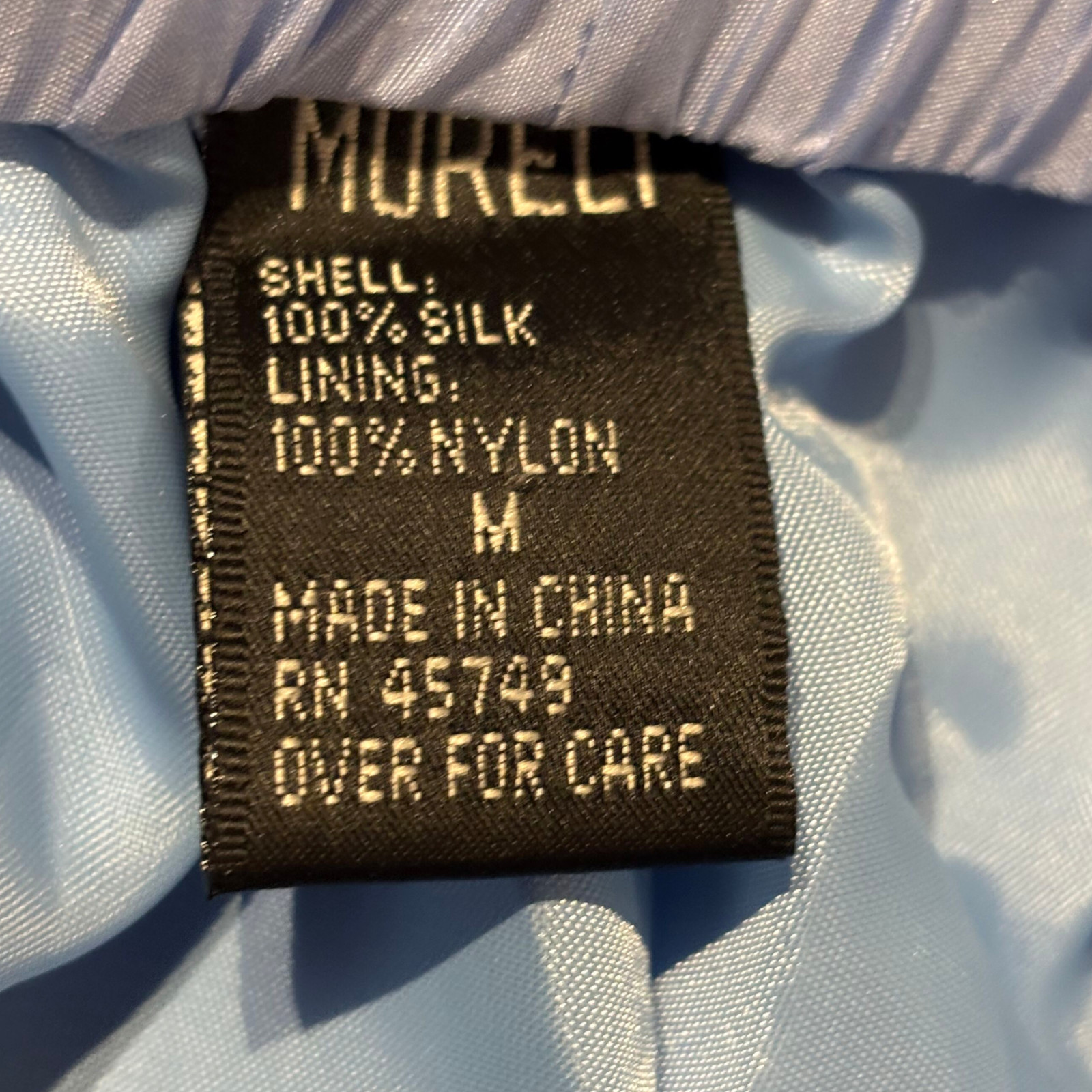 Mureli Vintage blue 100% Silk Jacket and Pants set track suit sz M