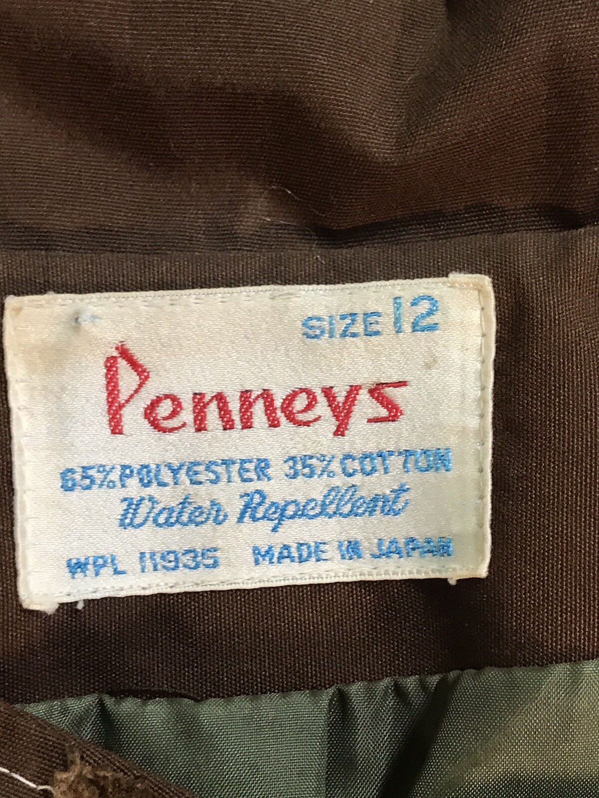 vtg penneys wmns water resistant coat brown 60s 70s sz 12 mod style v4053