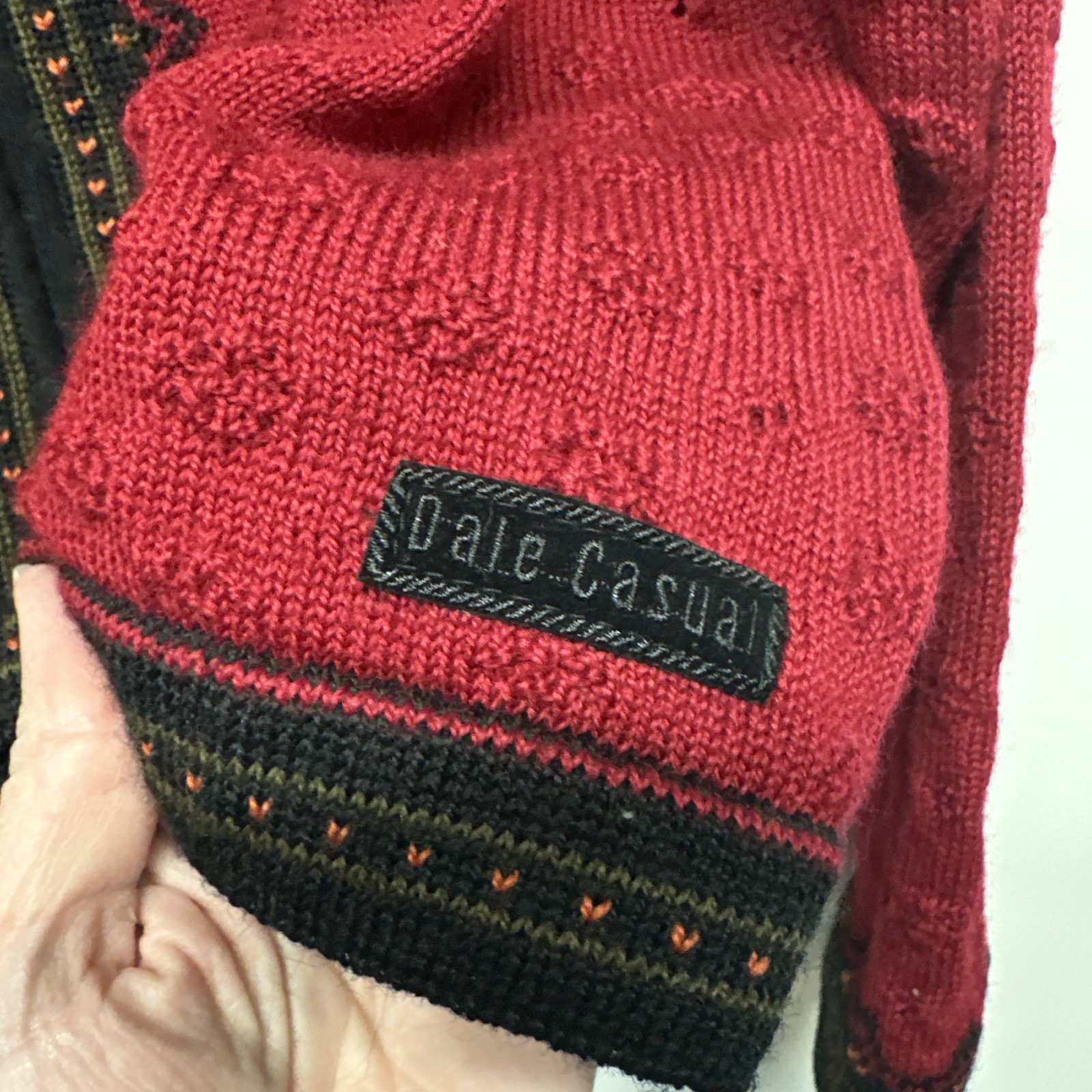 Women’s Dale Norway Red 100% Wool Sweater Ladies Large L Cardigan Dale Casual