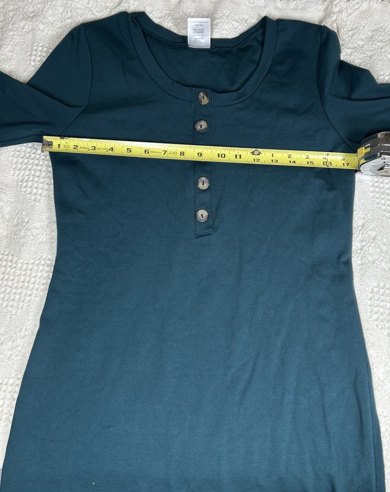 Lou Lou & Company Size S Maternity Nursing Henley Midi Ocean Teal Dress