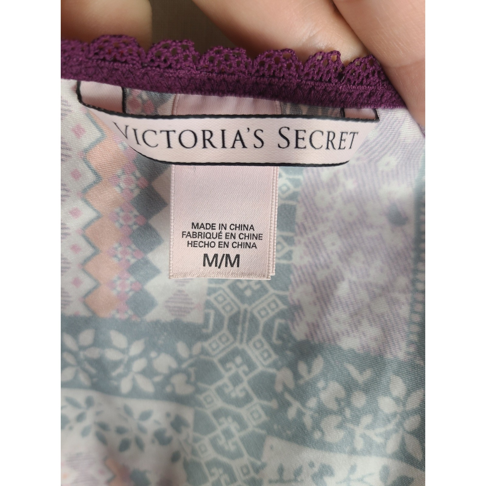 Victoria’s Secret Sz M Satin Slip Mini Dress Pink Patchwork Lacy Euro Summer Y2K