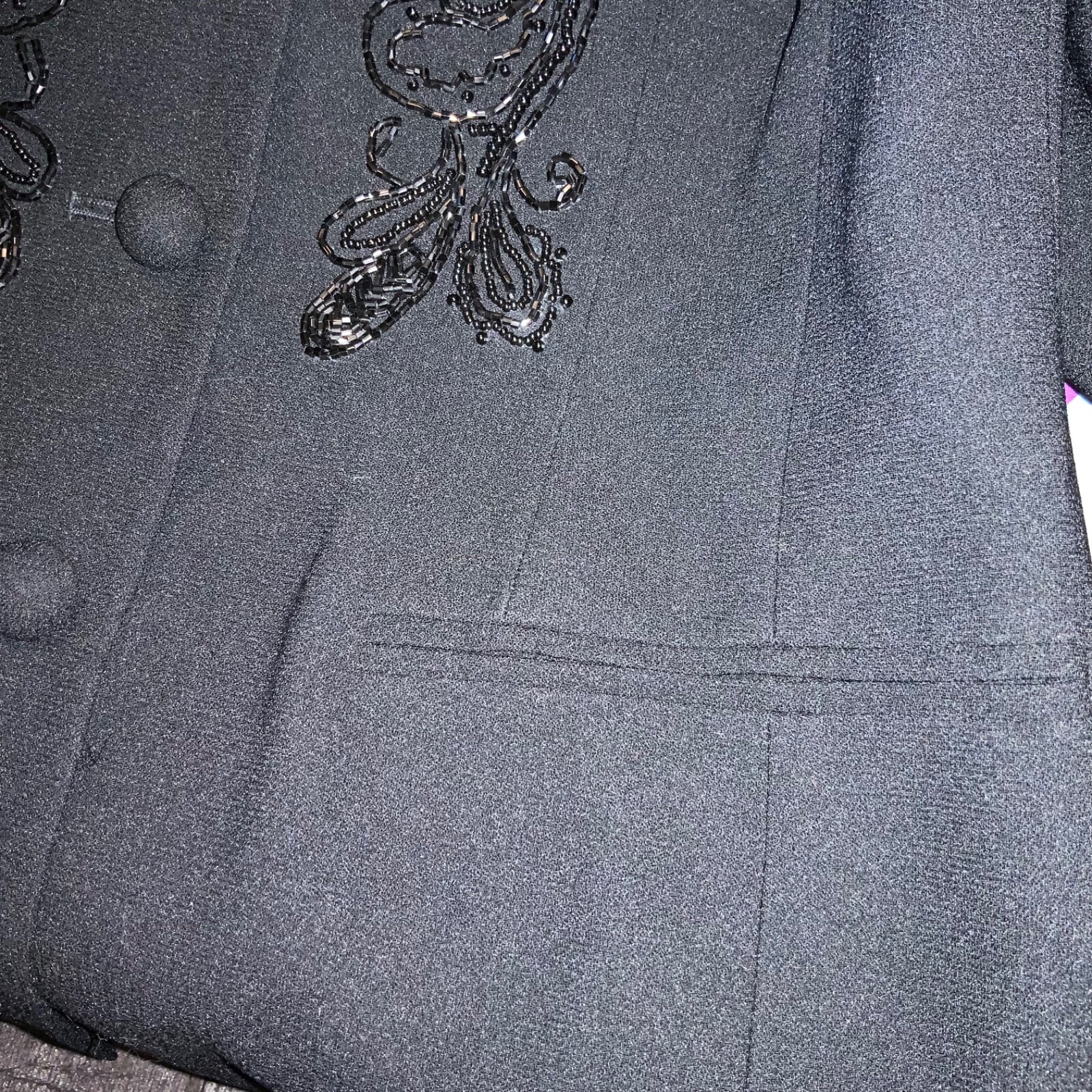 Liz Claiborne Collection Womens Jacket Size 4 beaded Long Sleeve pockets padded