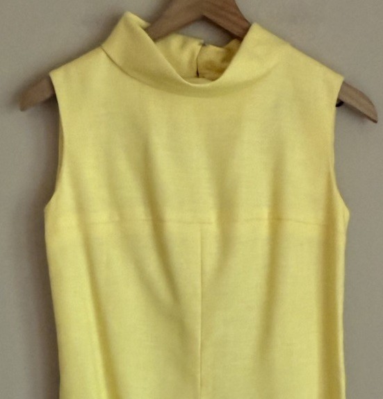 Vintage Dress Sheath 60s 70s Roll Neck Handmade Womens Size Small