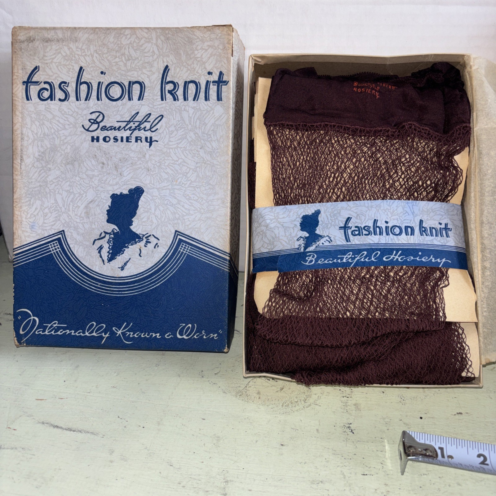 VINTAGE 6 PAIR Size 9 1/2 WINE COTTON/RAYON CUBAN HEEL STOCKINGS New In Box