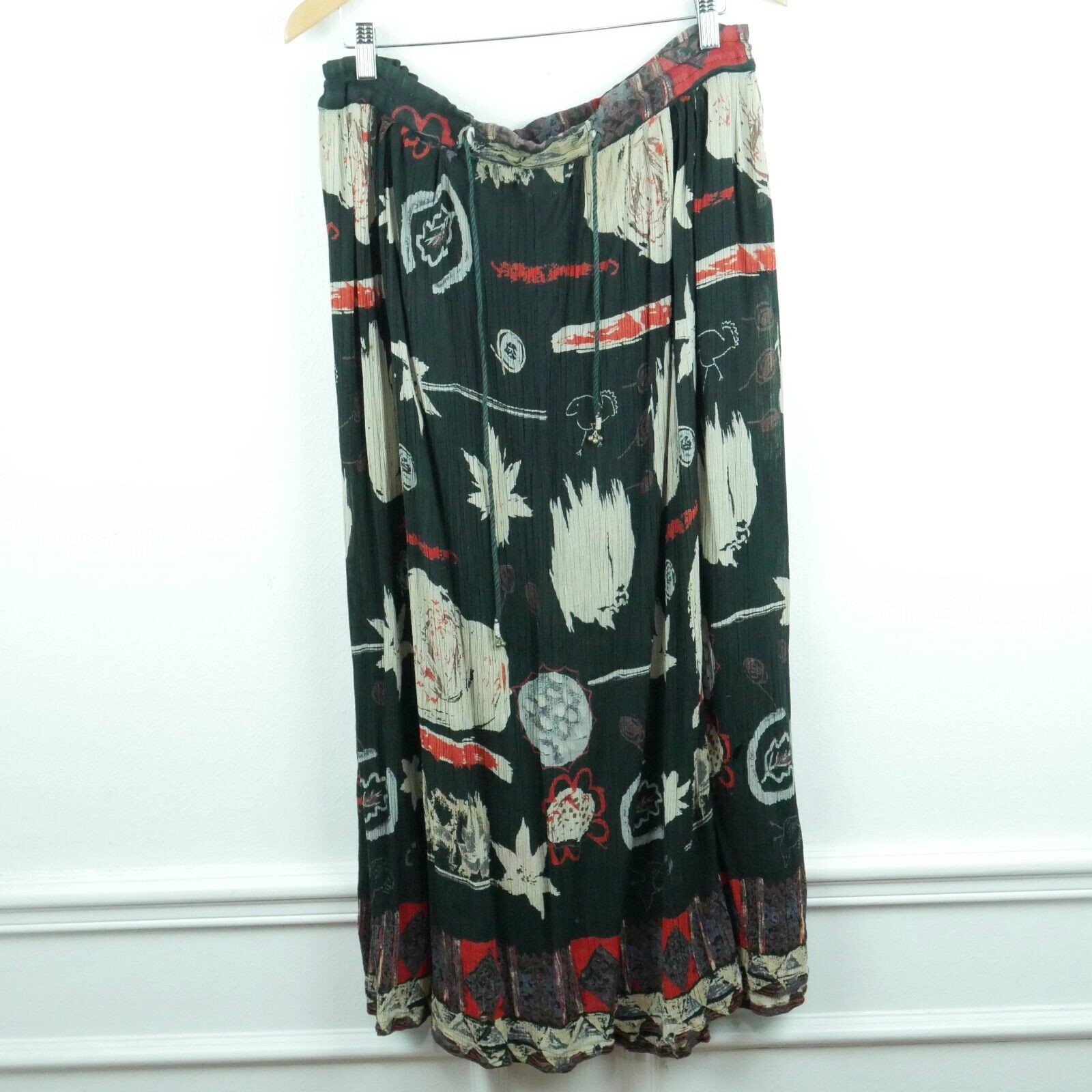 Vintage One Size Skirt Midi 90s Boho Hippy Festival Folk Gauze Beachy Maximalist