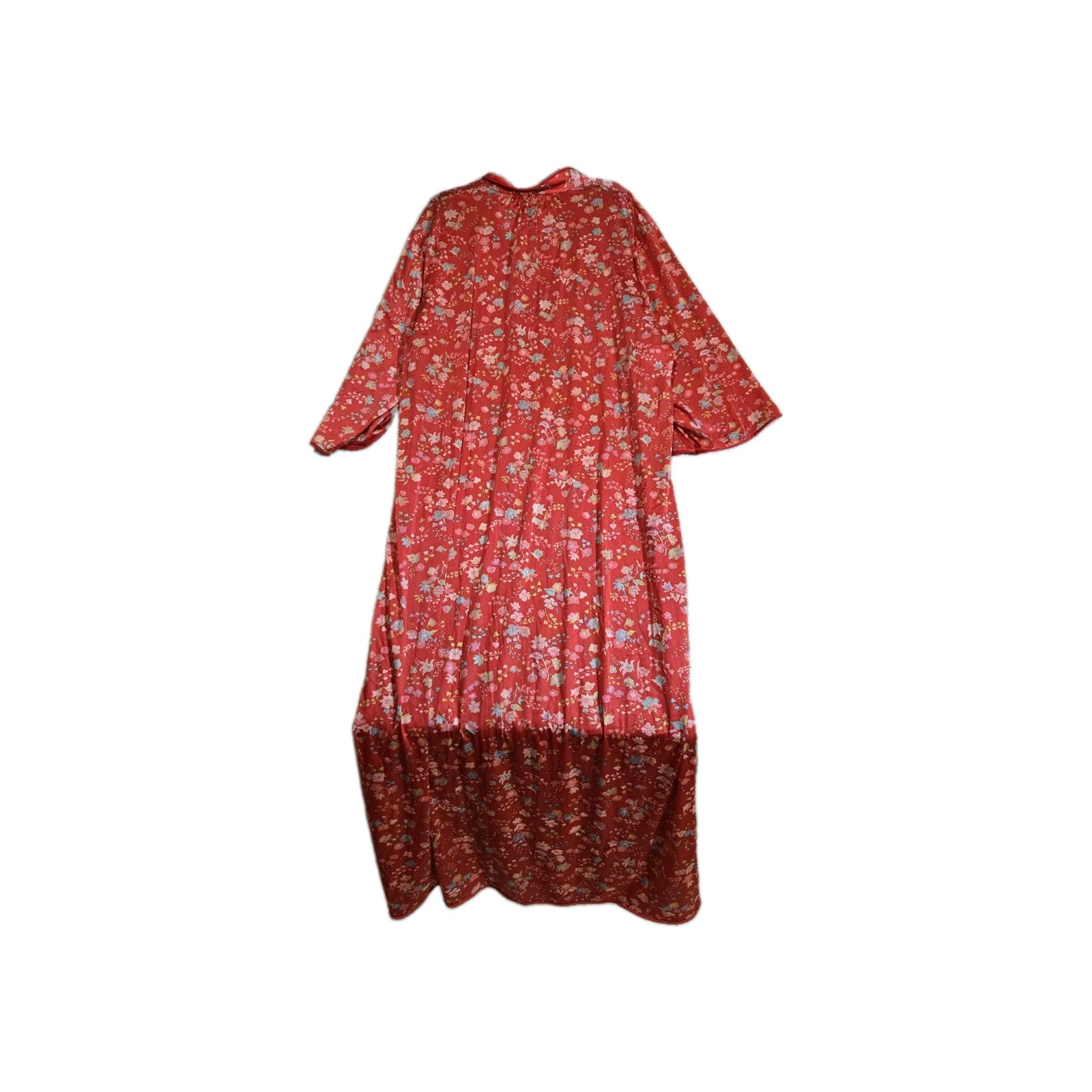 Vintage Vanity Fair Dressing Gown Robe 1980s L Floral Lounge Wear Retro Modest