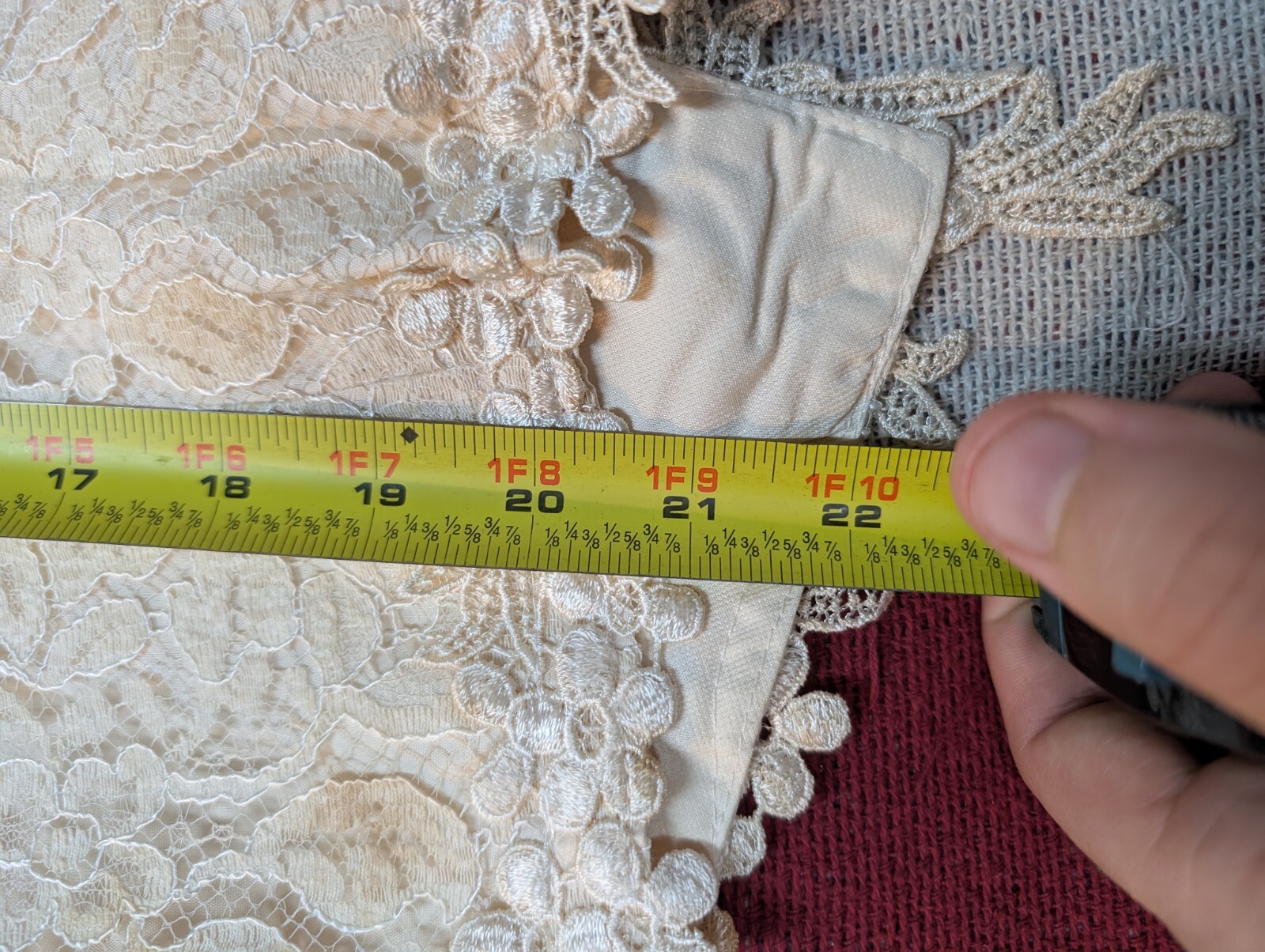 Vintage Cachet by Bari Protas Cream Lace Beaded Wedding Top Shirt Size 11/12 70s
