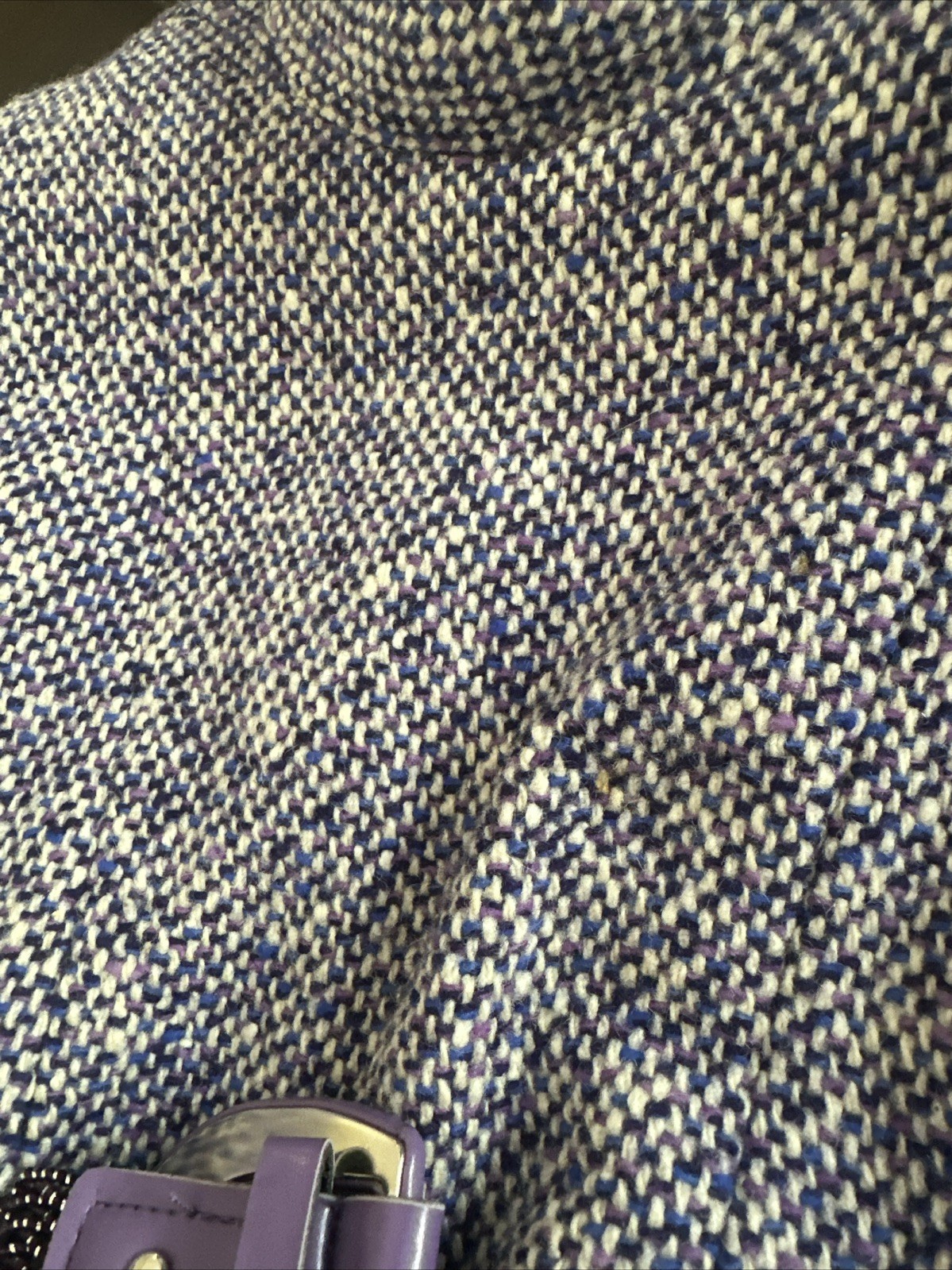 Geoffrey Beene Circa 1965 Purple Nubby Tweed Empire Swing Dress Vintage Size 6