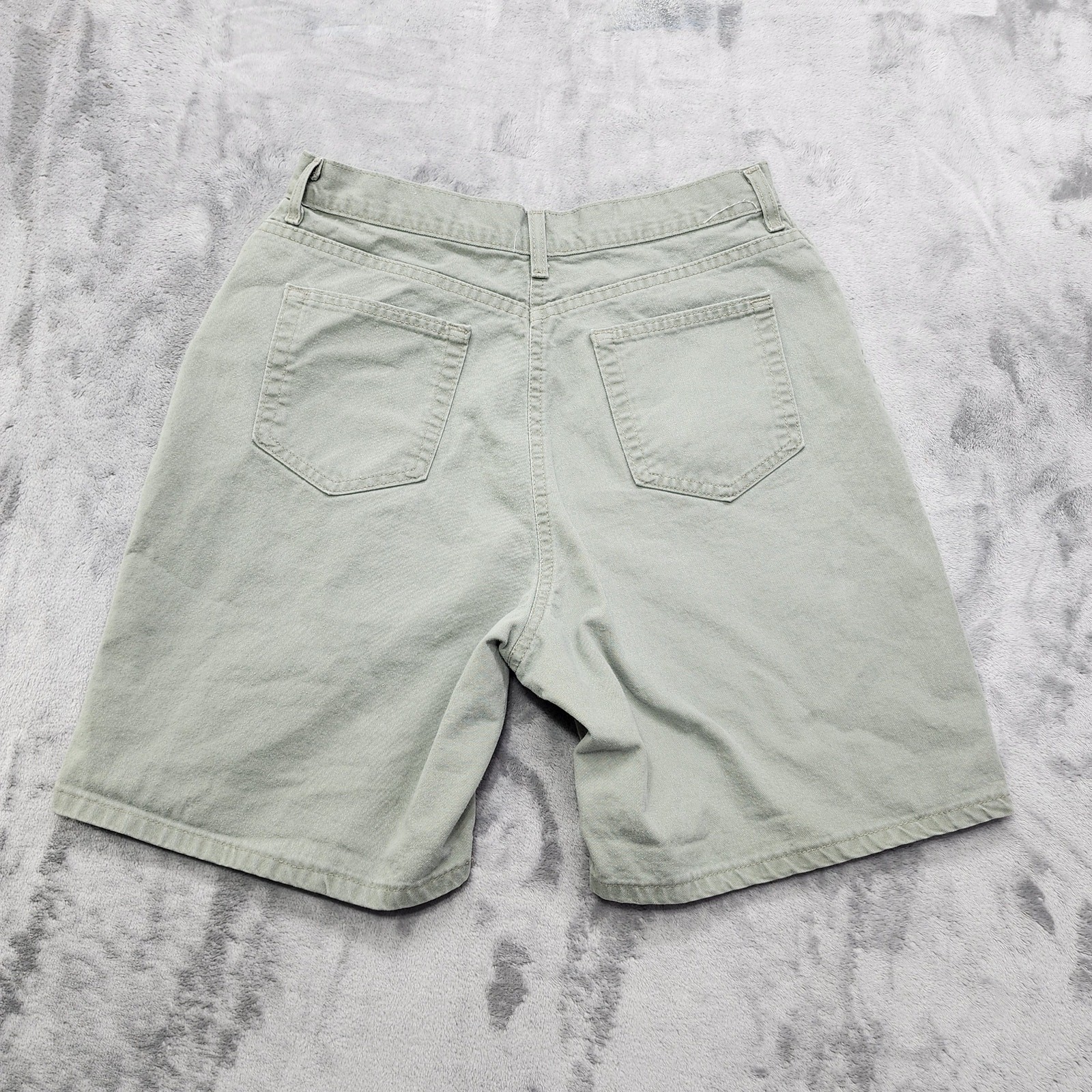 Vintage 90s Faded Glory Shorts Womens 14 Green High Rise Classic Jorts Denim