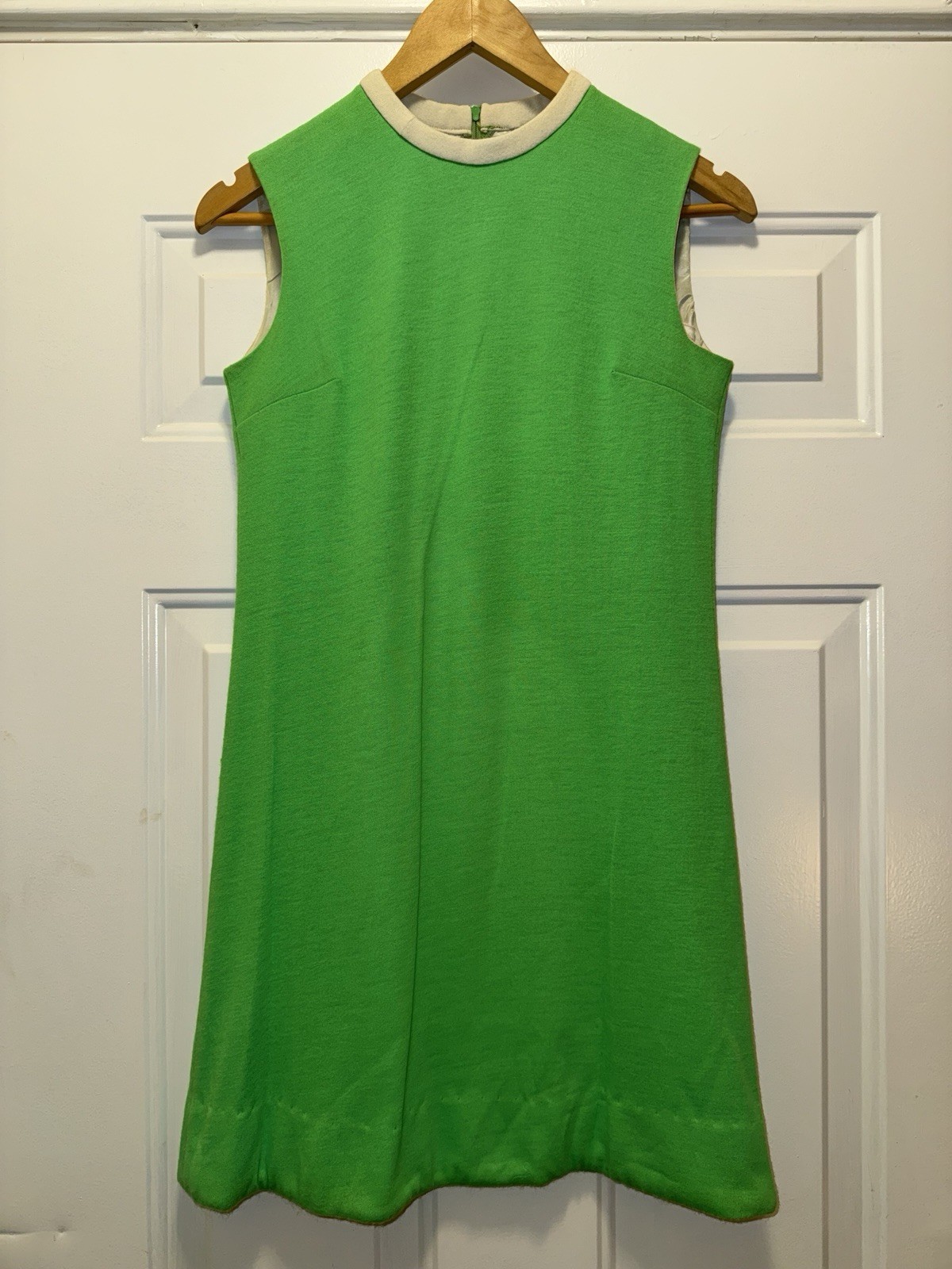 Vintage 60s R&L Green Mod Dress Matching Coat Set Womens 10 Go Go Jackie O