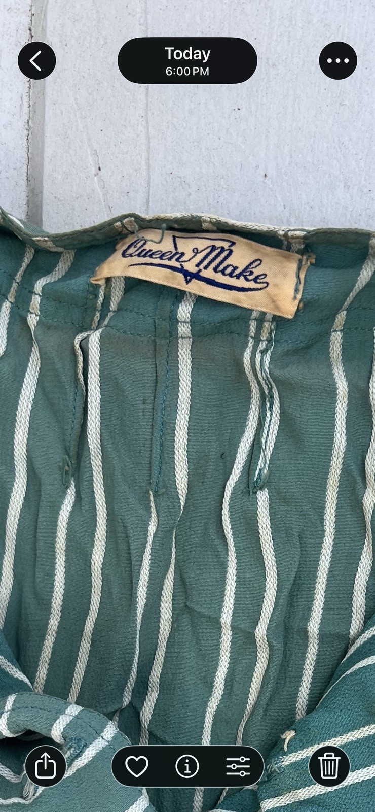 Vintage “Queen Make” Striped 1950s Tea Length Shirt Dress – RARE