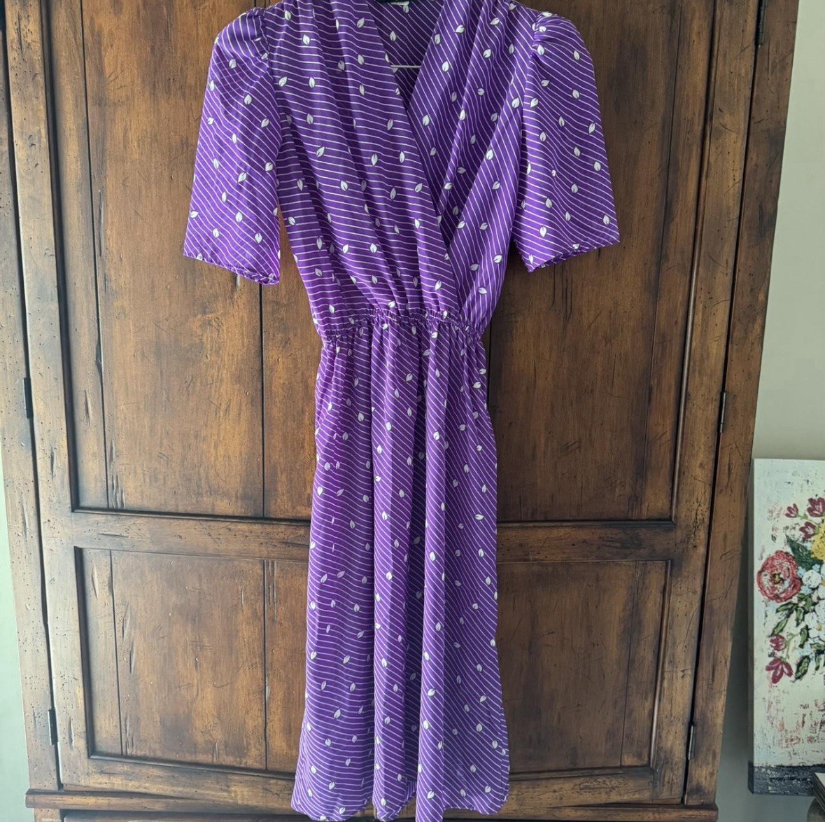 Vintage Billy Jack For Her Purple Striped Midi Dress XS