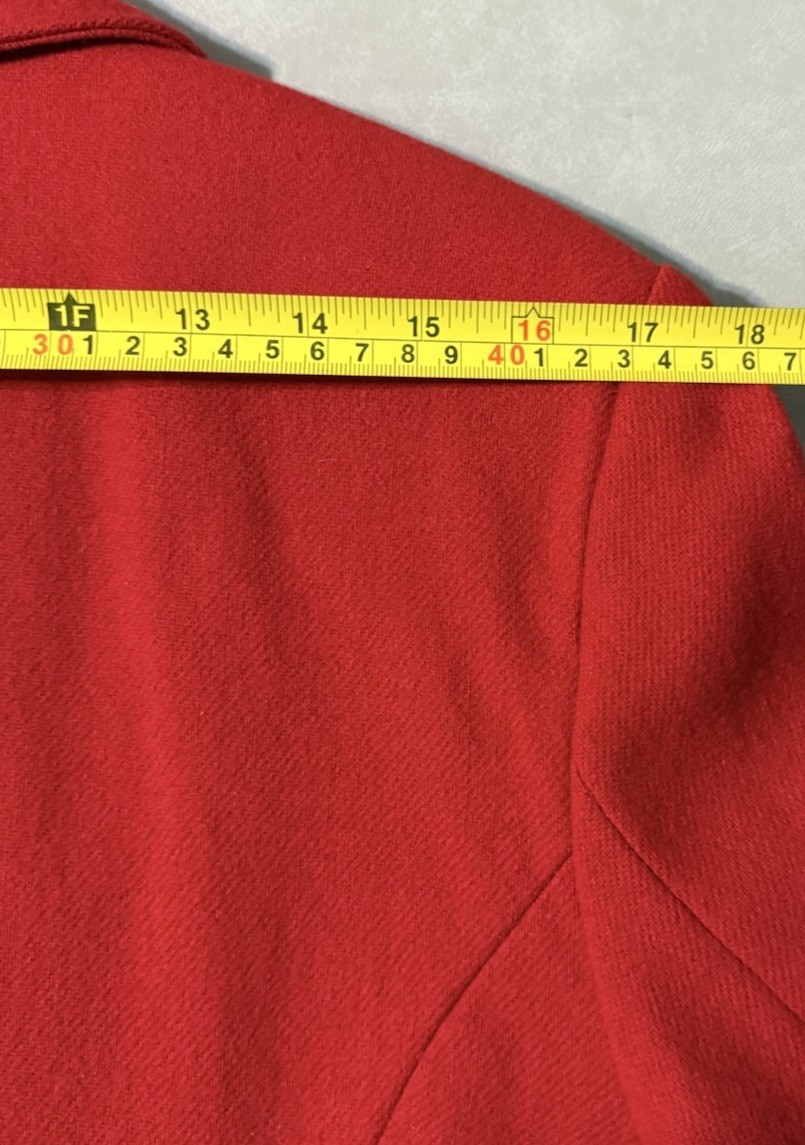 Vintage 90s Savannah Red 100% Pure New Wool Blazer 3 Button Size M/L