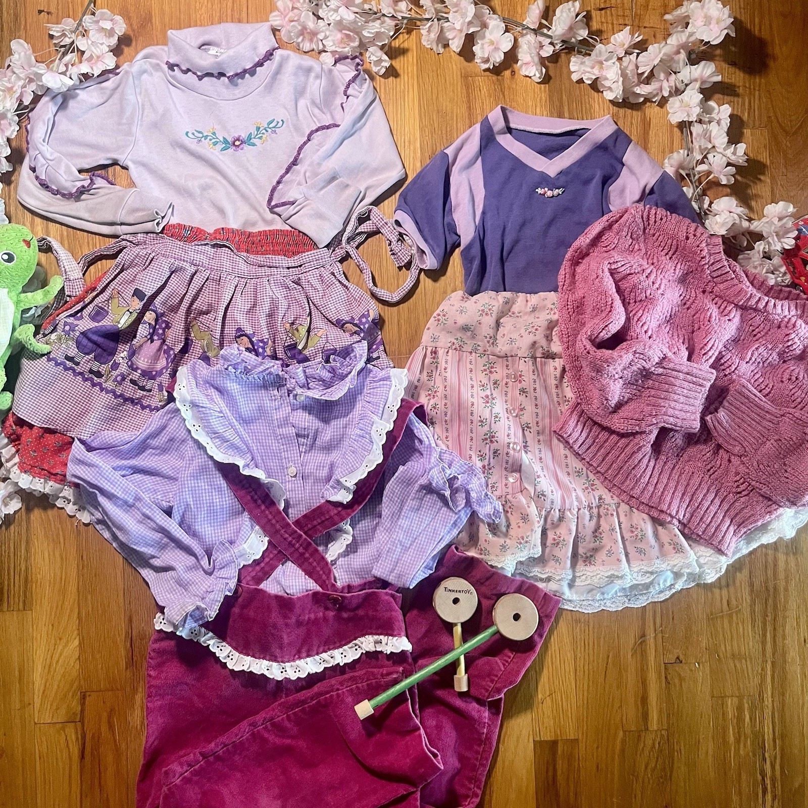 VTG Cottagecore Pink Skirt Sizes 5/6 Praire Floral Lace