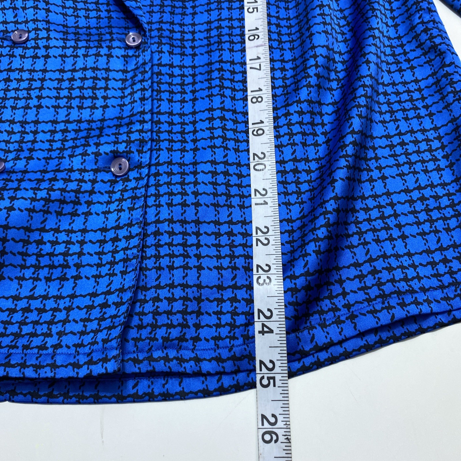 Vtg 90’s Oscar De La Renta Collectibles Collection Black & Blue Blouse Sz 10