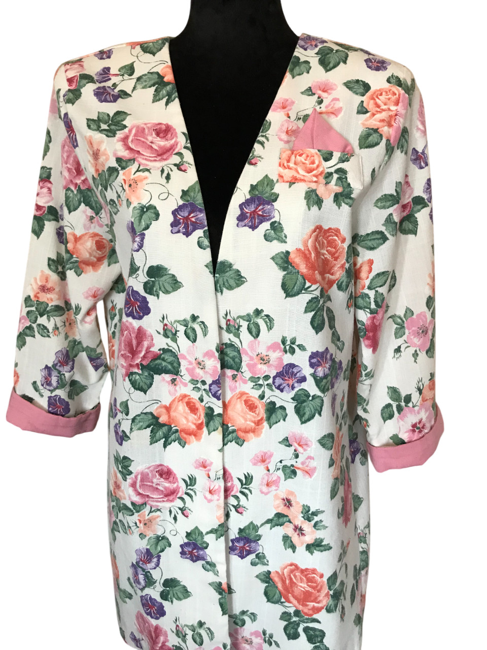 Special Thyme Ltd. Floral Jacket VTG 80s Lightweight Flowery Spring Blazer 14WP
