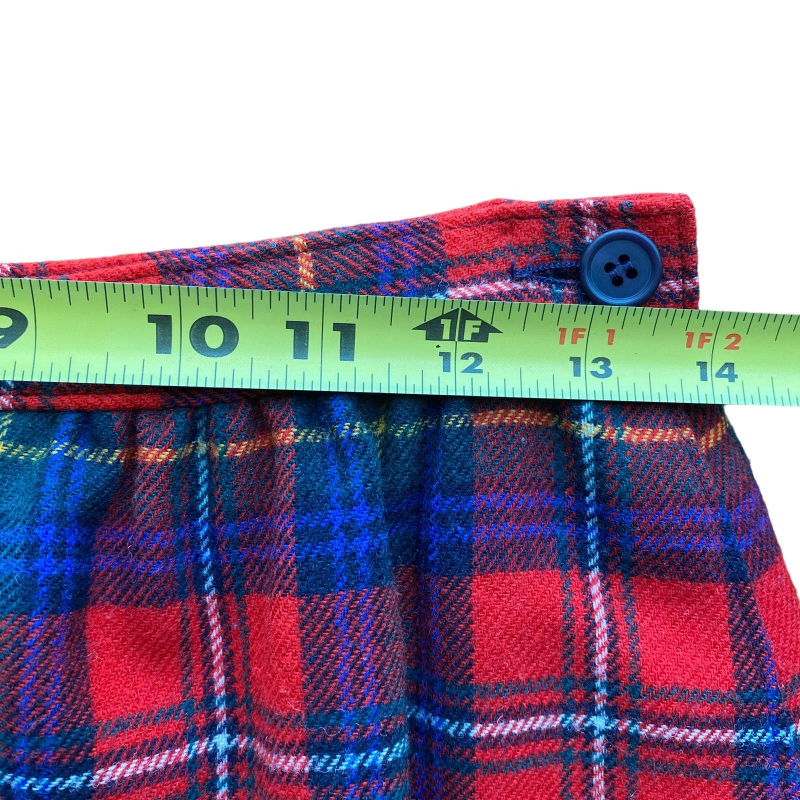 Vintage Pendleton Wool Boyd Tartan Plaid Skirt Waist 27 Inch Midi Lined Pockets